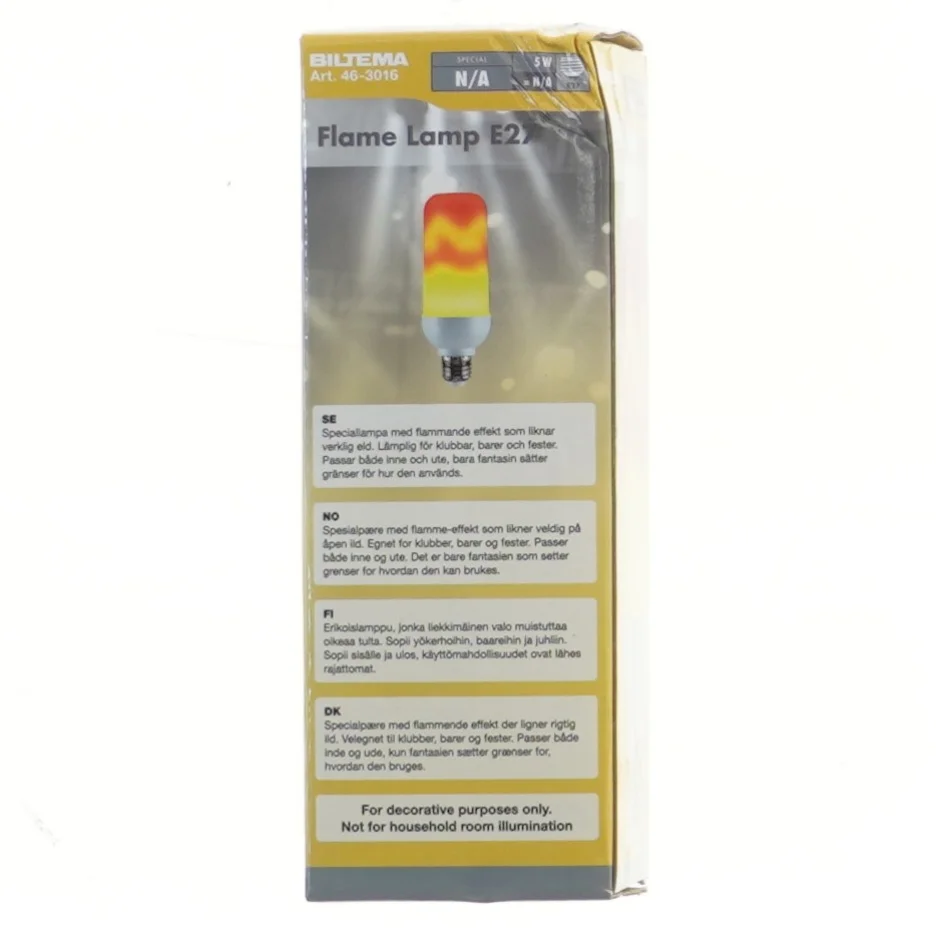 Flammeeffekt LED-pære E27 fra Biltema