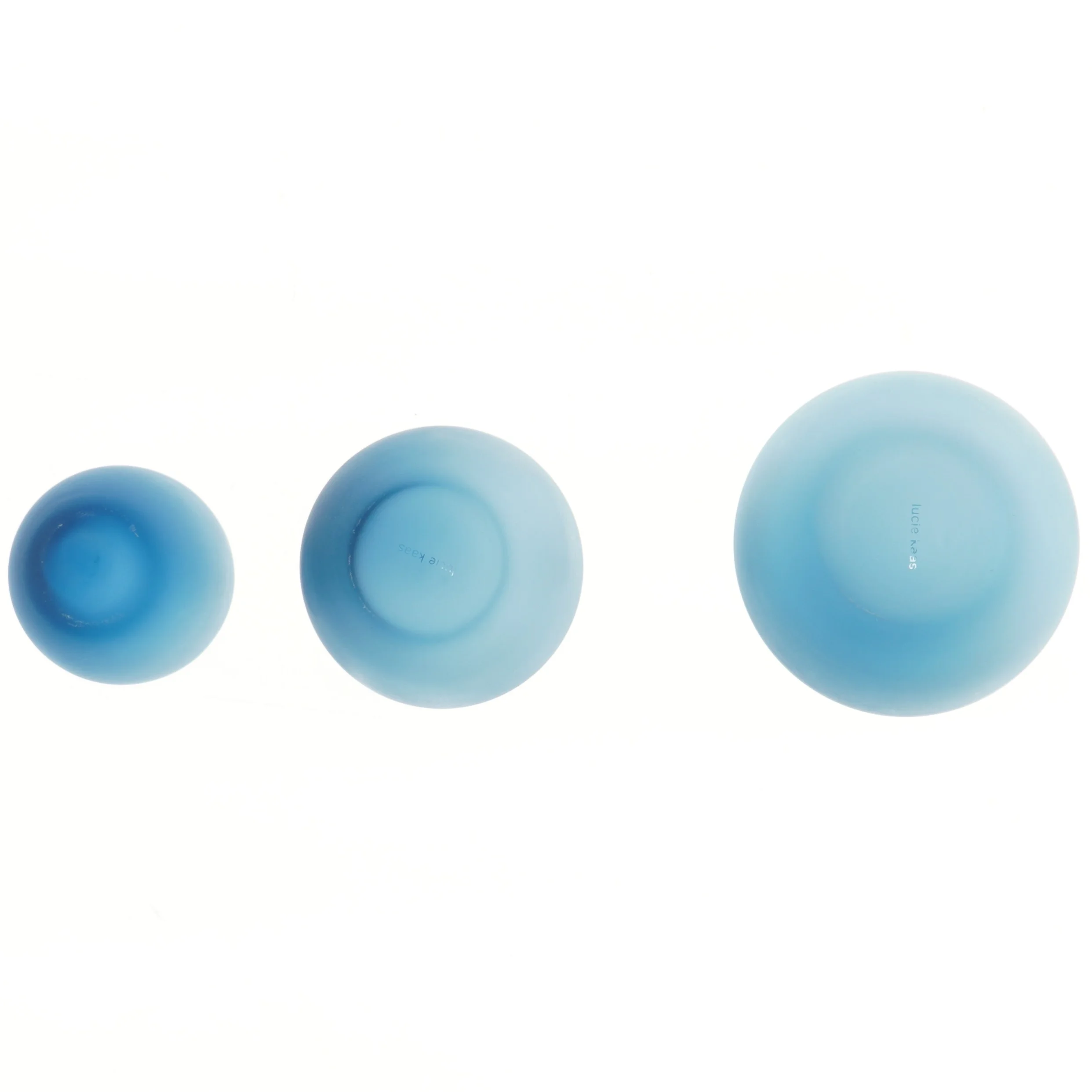 Sæt af tre blå vaser fra Lucie Kaas (str. 23, 18 og 13 cm)