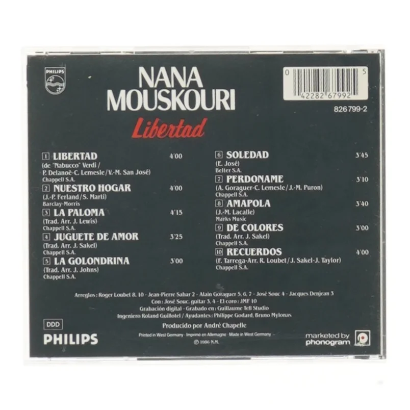 Nana Mouskouri CD - Libertad fra Philips