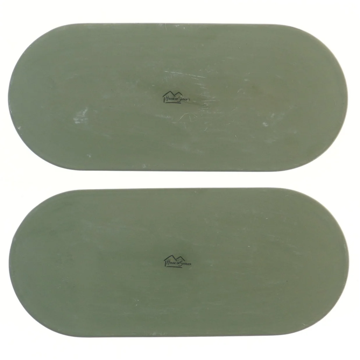 Oval grøn lysestager fra House Of Sander (str. 2 stk 24 cm)