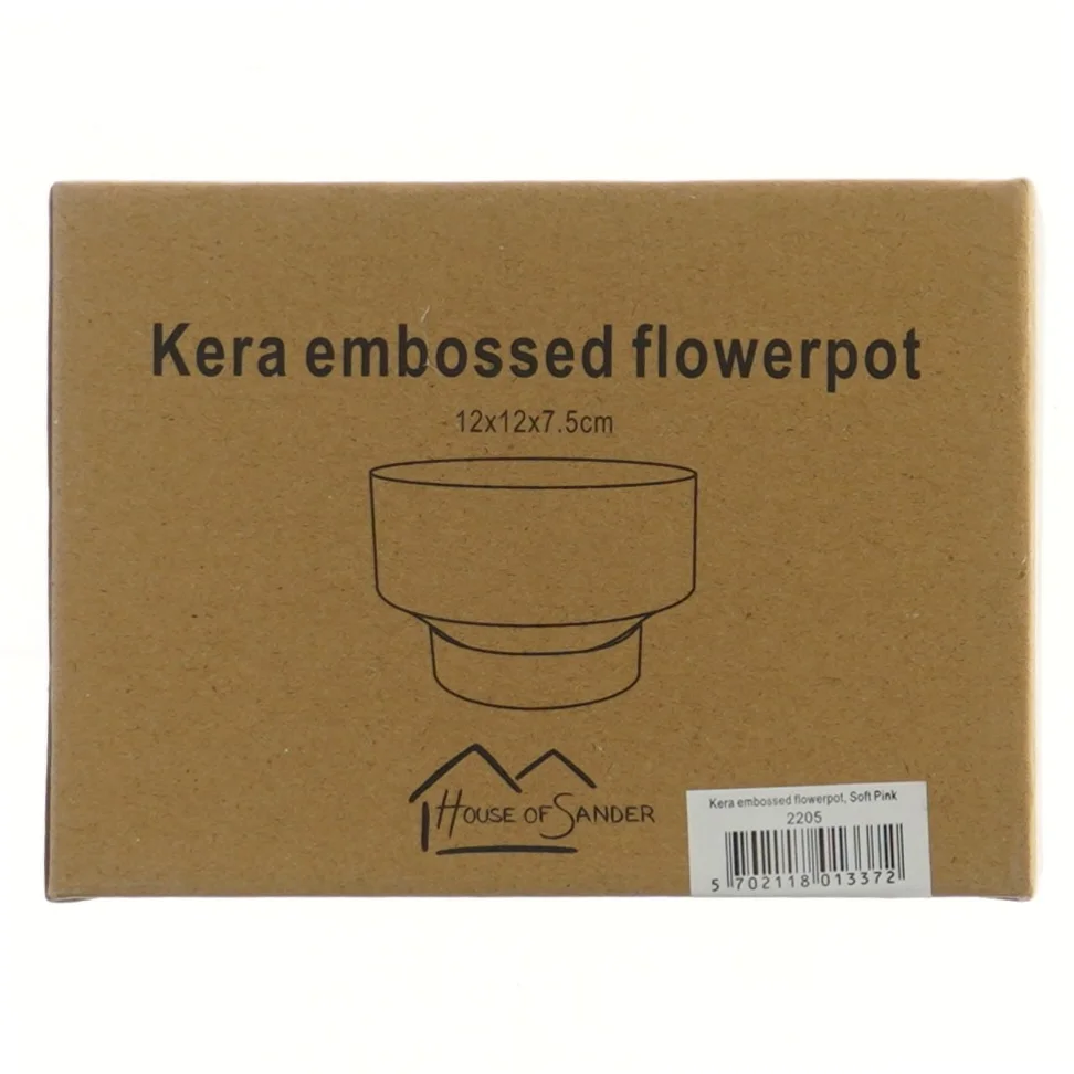 Kera blomstertpotte med reliefmønster fra House of Sander (str. 12x12x7,5 cm)