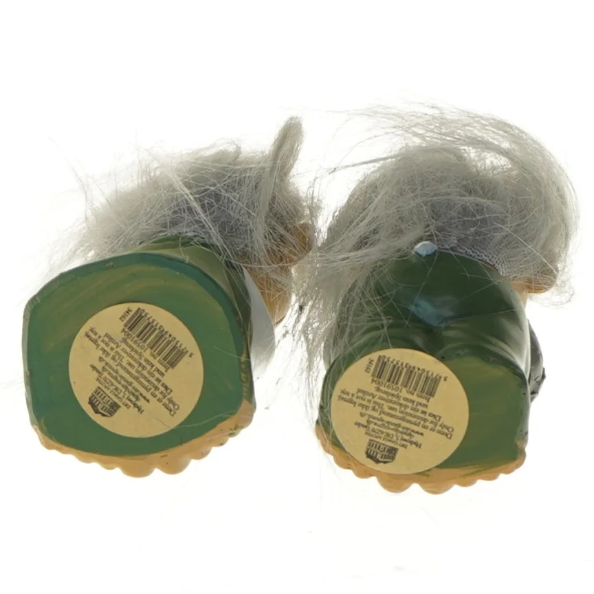 Keramiske nisser med hvidt hår fra Det Gamle Apotek (str. 10 cm)