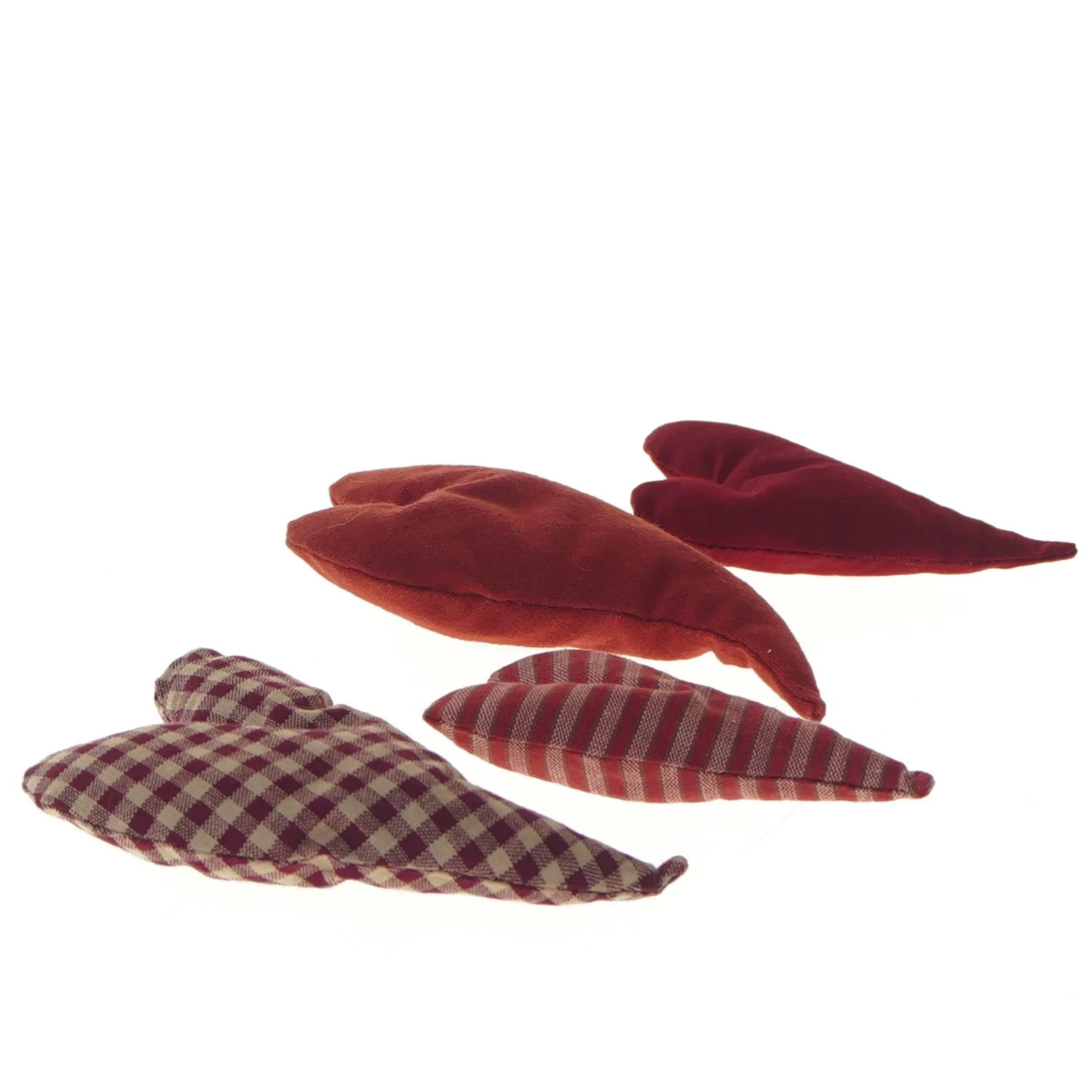 Stof hjerter til dekoration (str. 10-12 cm)