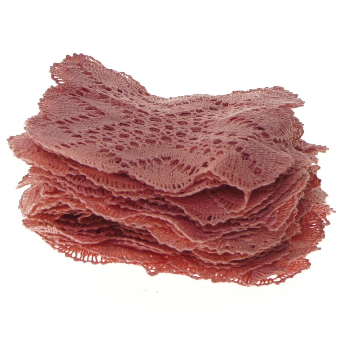 Strikkede rosenrøde servietter (str. 14,5x14,5 cm)