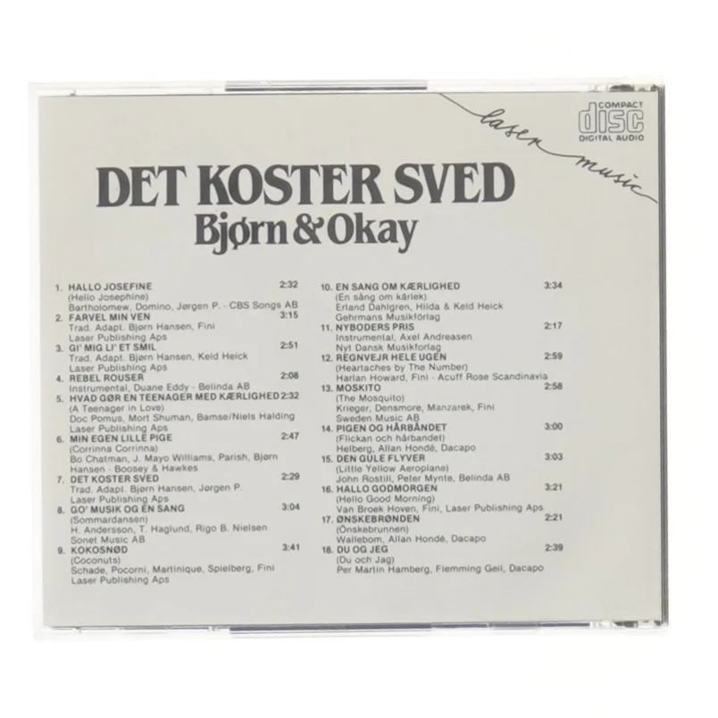 Bjørn og Okay - Det Koster Sved CD fra Laser Music
