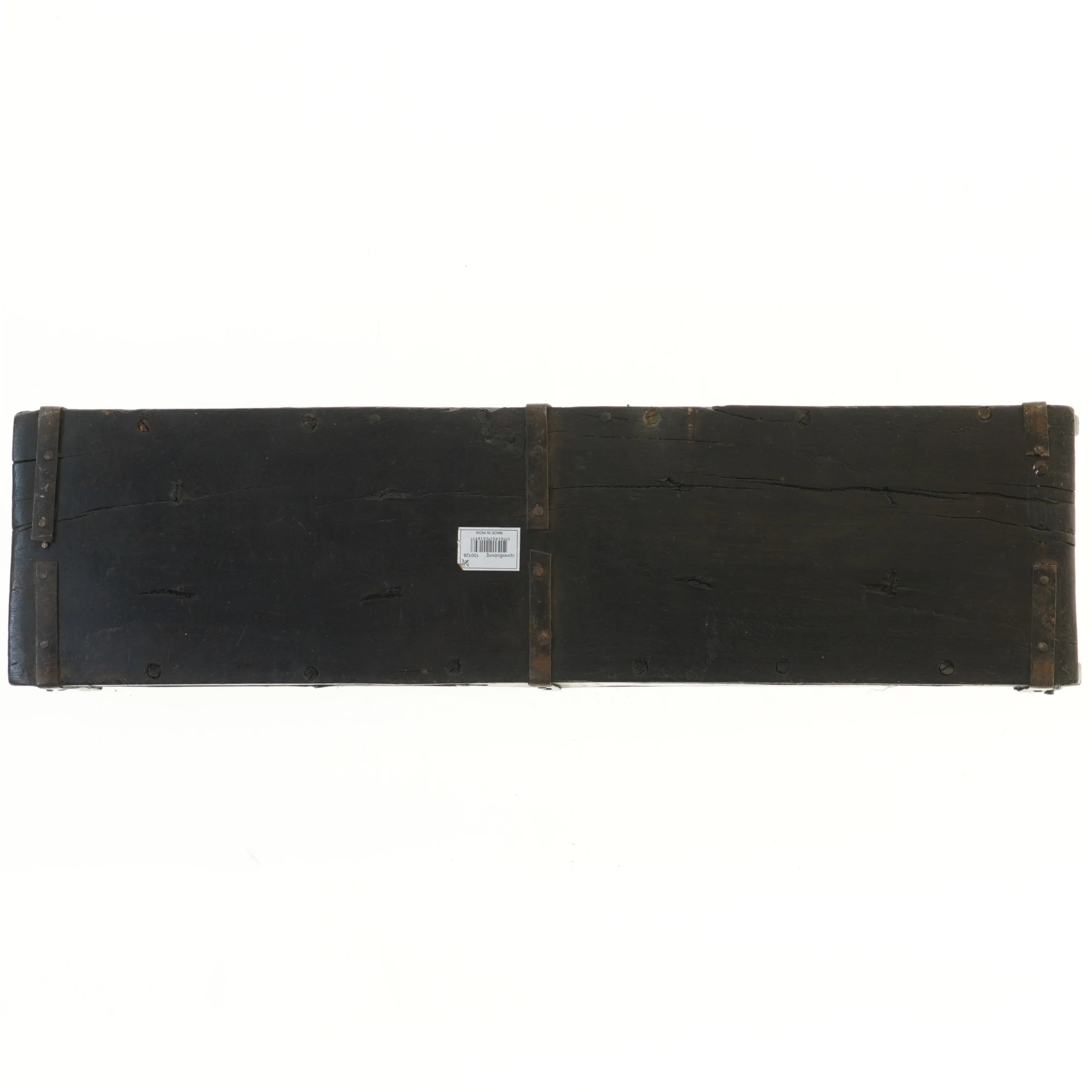 Trækasse med metalbeslag fra Speedtsberg (str. 57x15x10 cm)