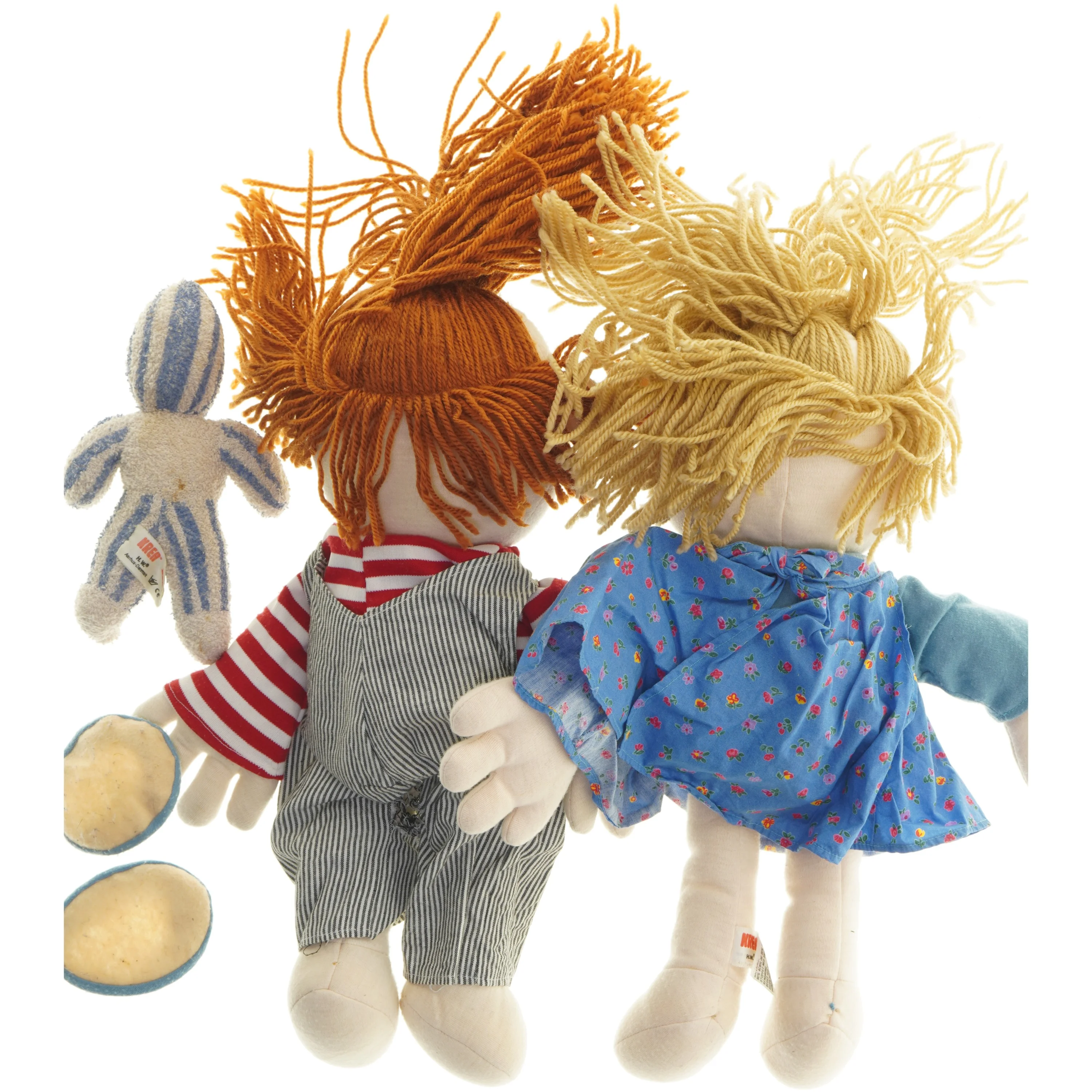 Sæt af tre tøjdyr (str. 20-43 cm)