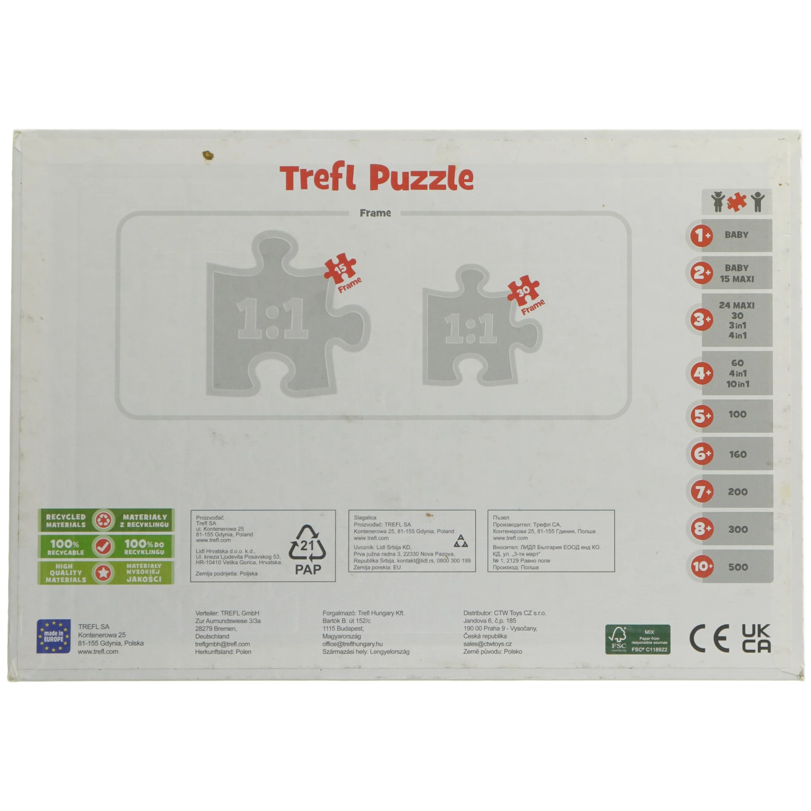 Frozen puslespil med 30 brikker fra Disney (str. 30 brikker cm)