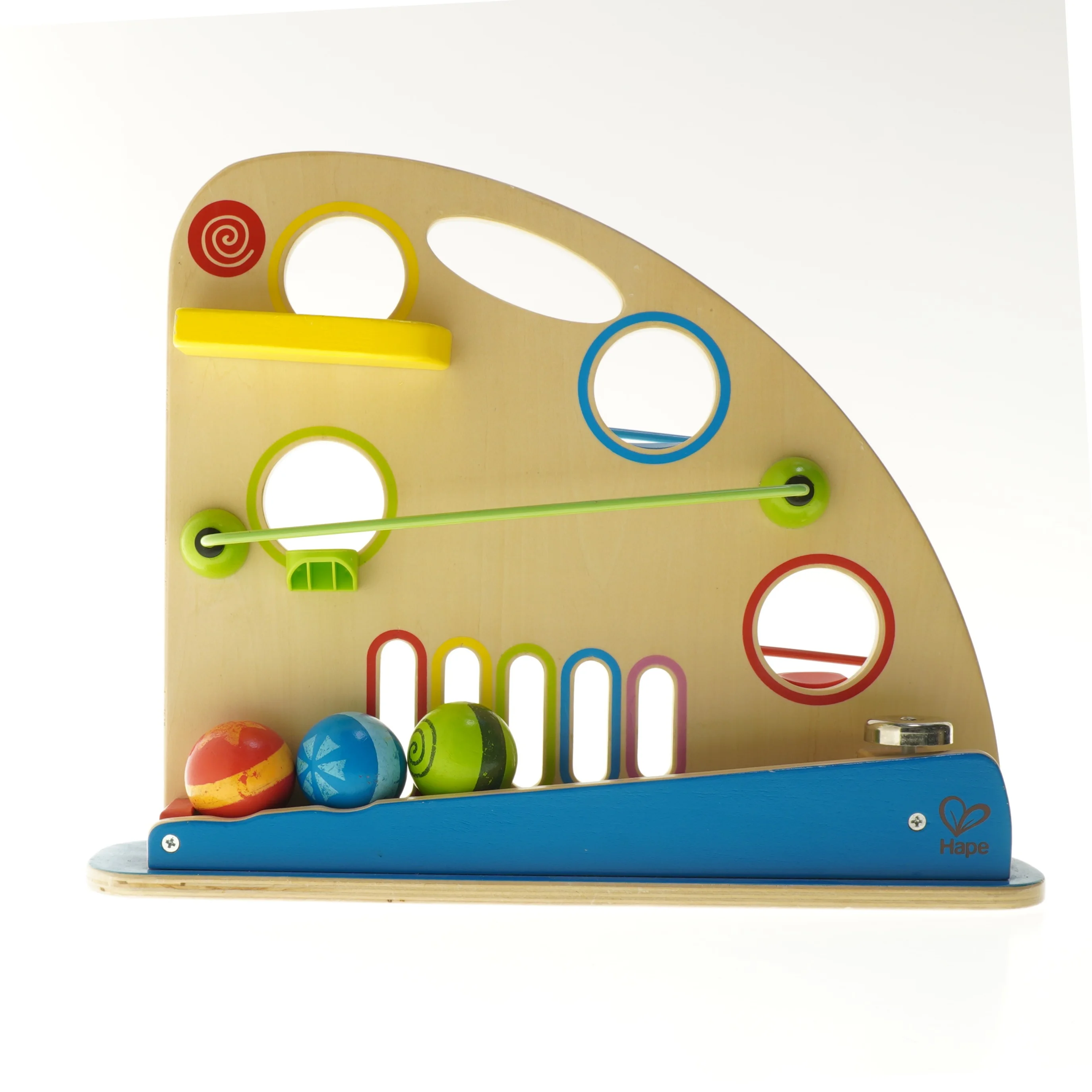 Trælegeplade med kuglebaner fra Hape (str. 40x33 cm)