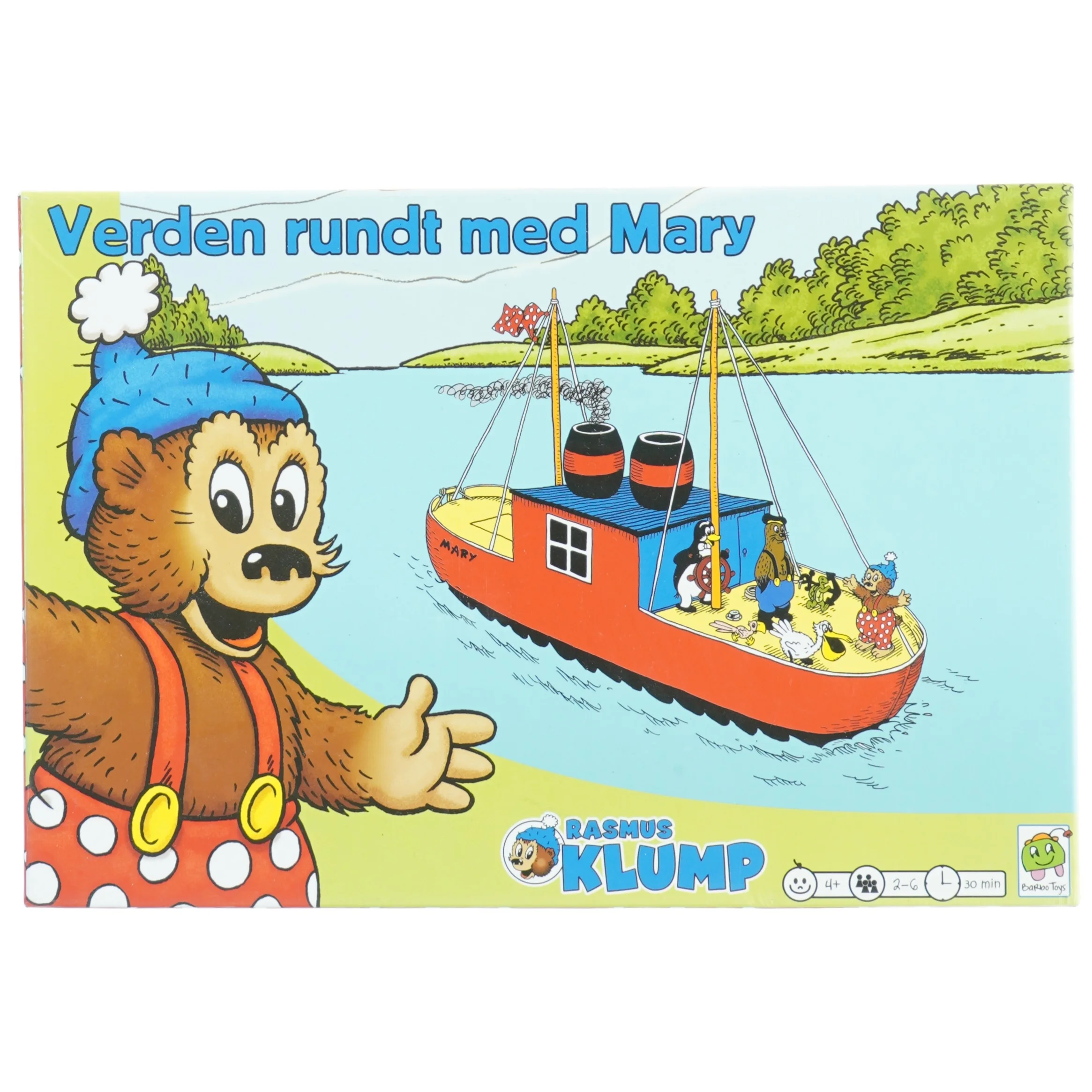Rasmus Klump: Verden rundt med Mary brætspil fra Barbo Toys (str. 35 x 24 cm)