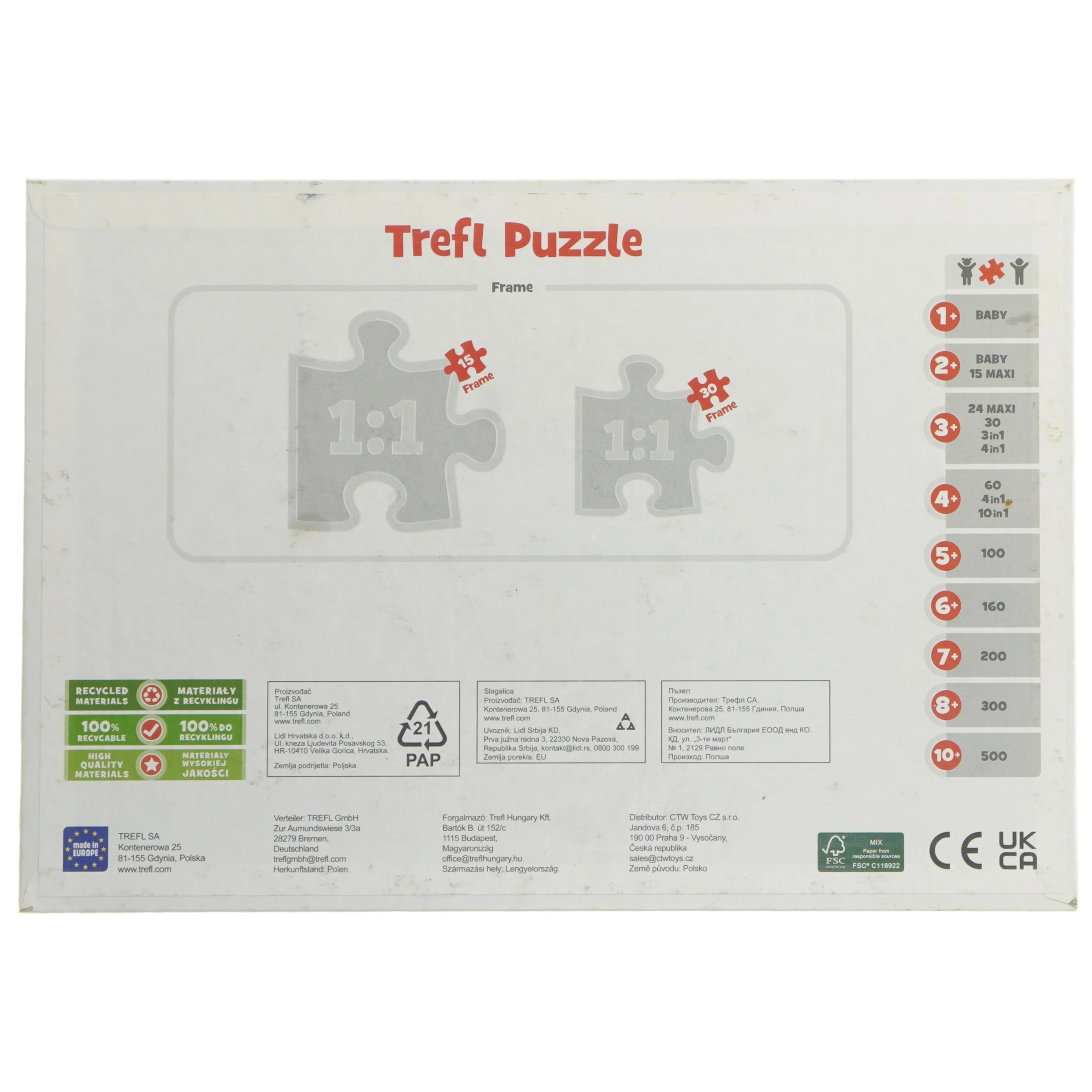 Winnie the Pooh puslespil fra Disney (str. 15 brikker cm)