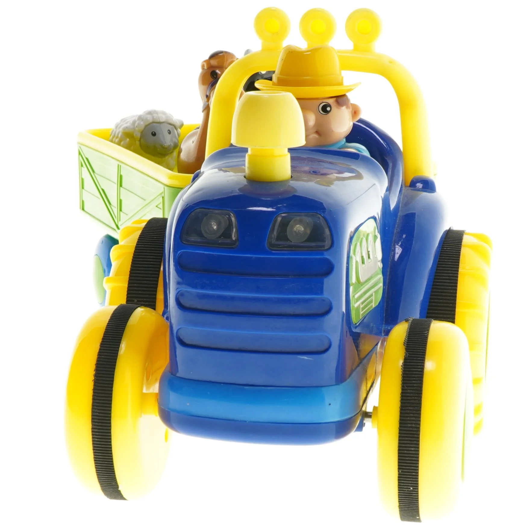 Legetøjstraktor med vogn og figurer (str. 40 cm)