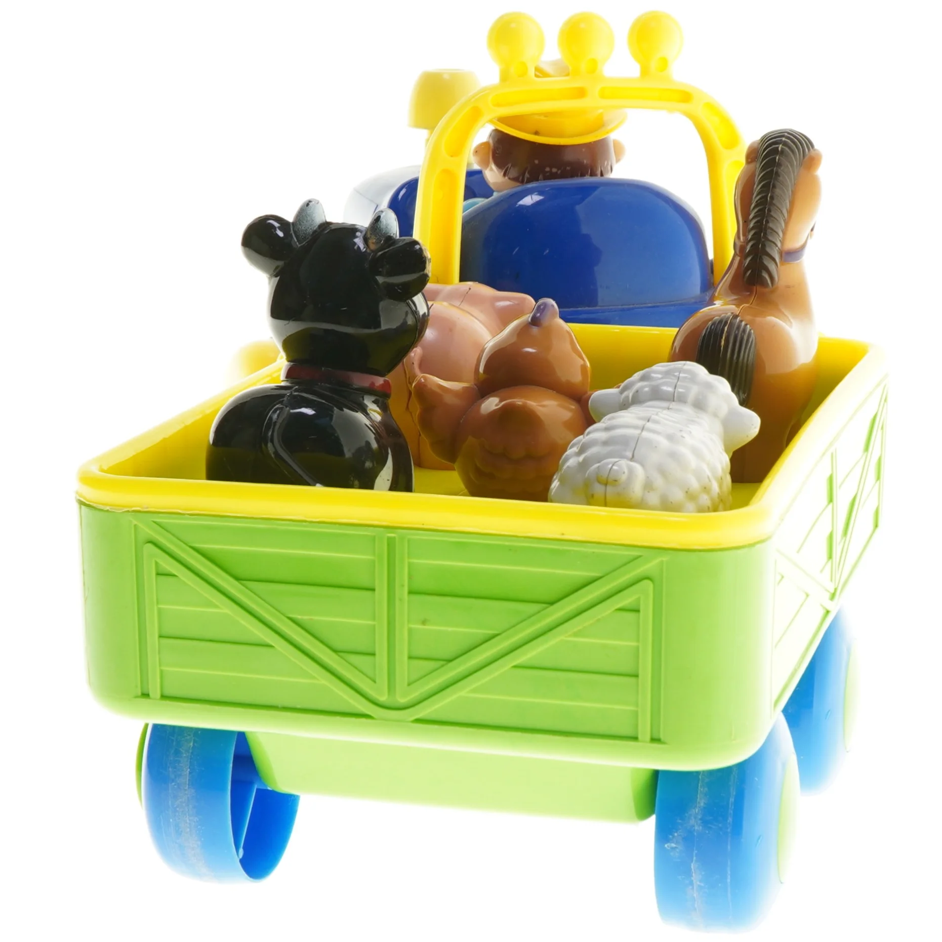 Legetøjstraktor med vogn og figurer (str. 40 cm)