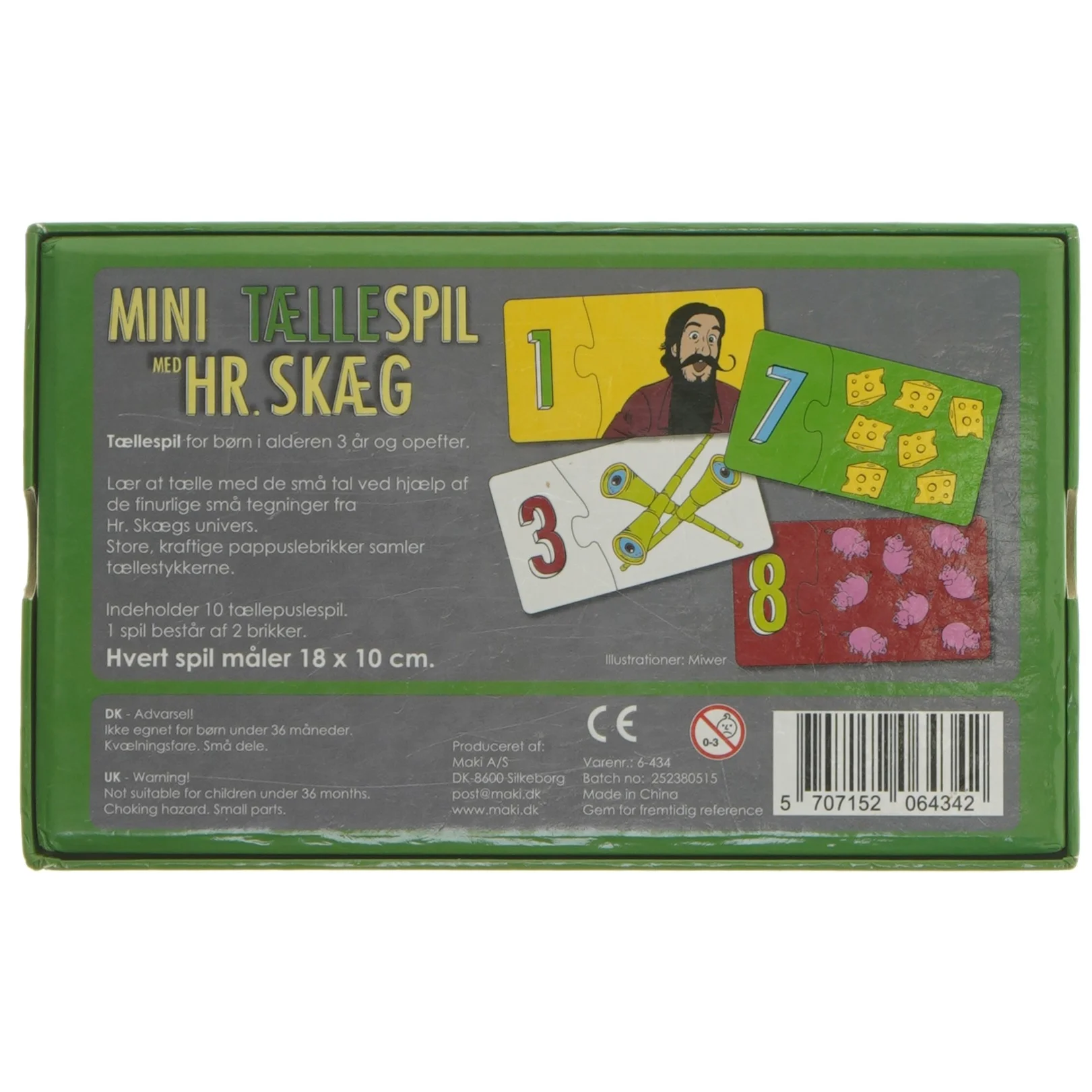 Mini tællespil med Hr. Skæg fra DR (str. 20x12 cm)