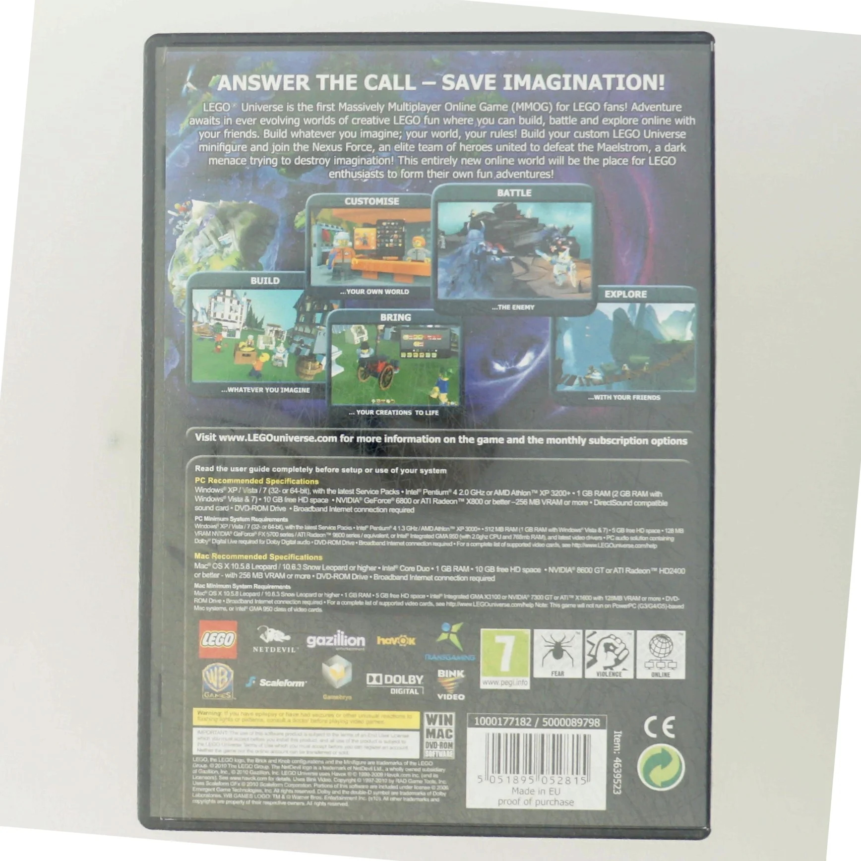 LEGO Universe PC spil fra LEGO, Warner Bros