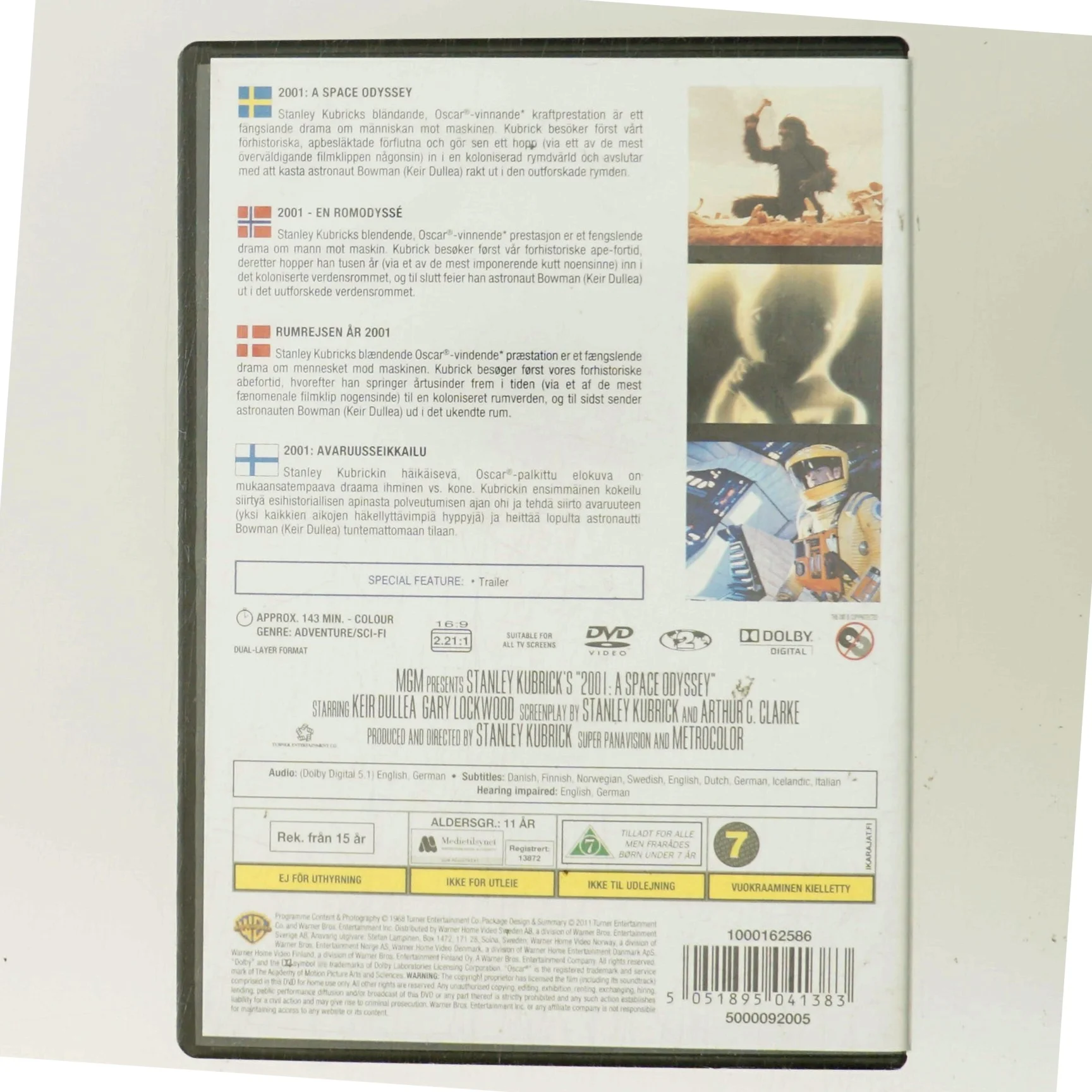 2001: A Space Odyssey                                        <span class="label label-blank pull-right" style="margin-right: 3px;">Standard edition</span> med Keir Dullea (DVD)