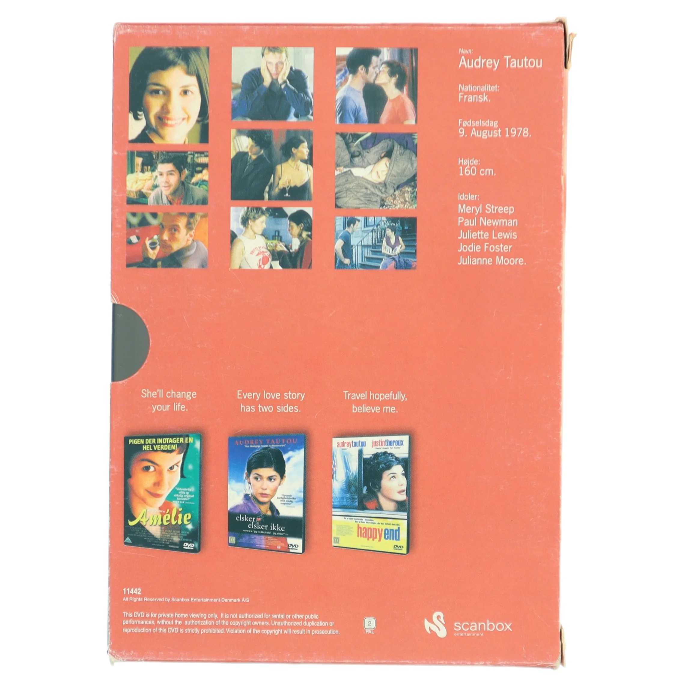 DVD-samling med Audrey Tautou film fra Scanbox