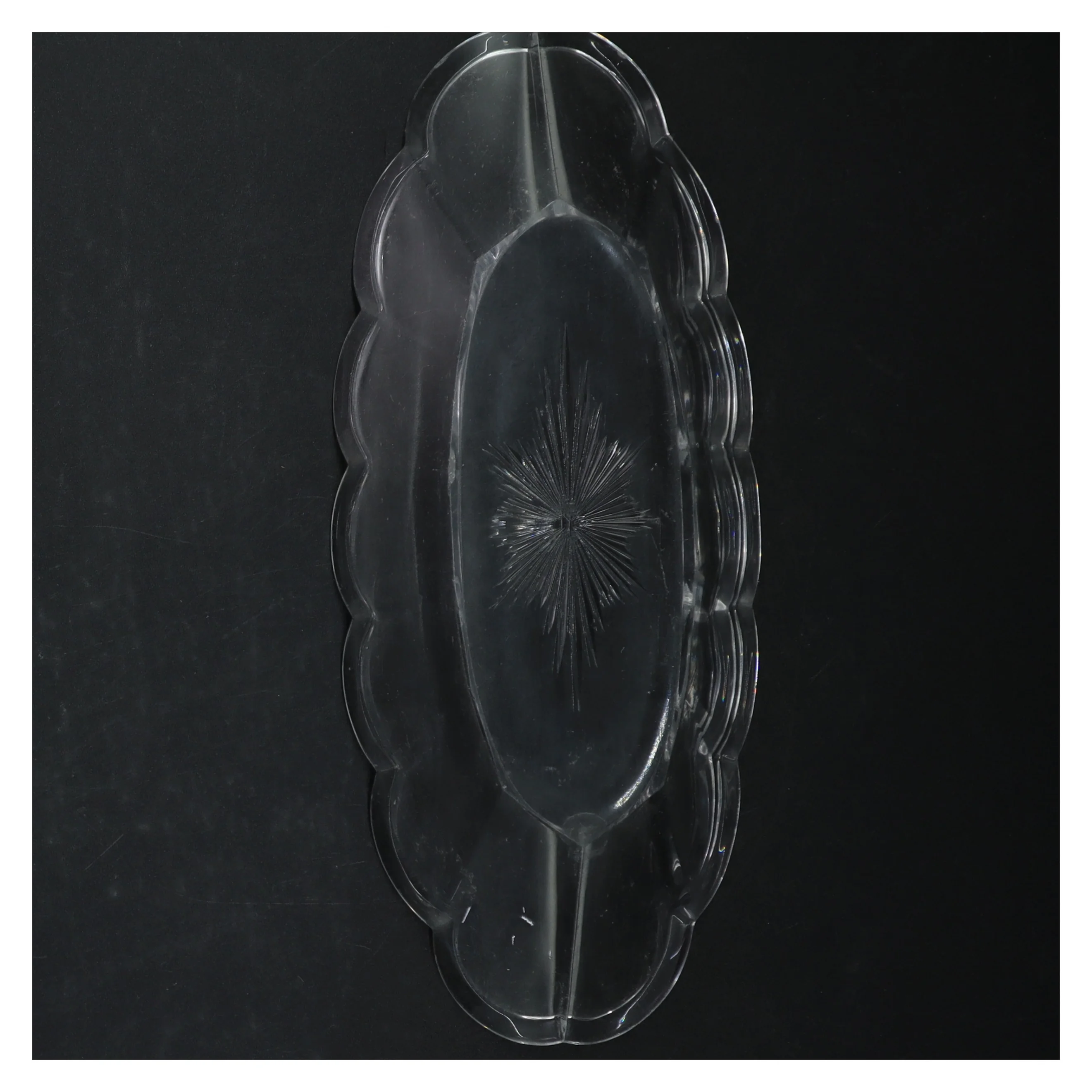 Retro Glasfad fra Krys-Tol (str. 28 cm)