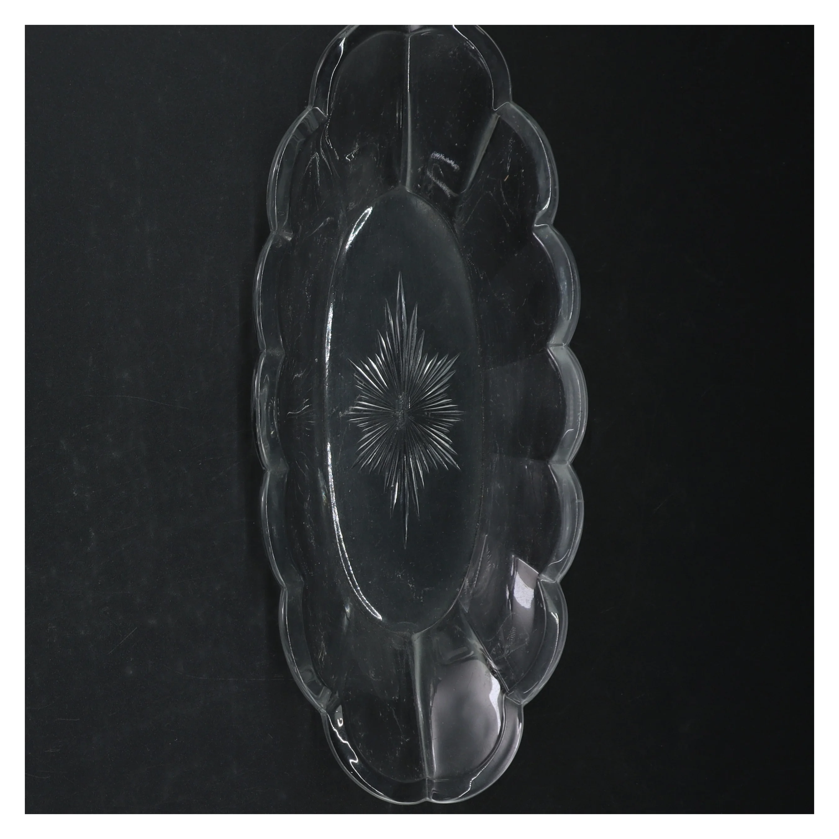 Retro Glasfad fra Krys-Tol (str. 28 cm)