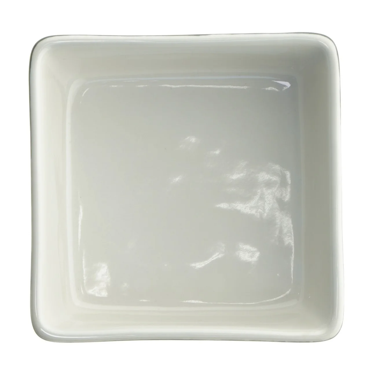 Kvadratiske fade i hvid porcelæn 