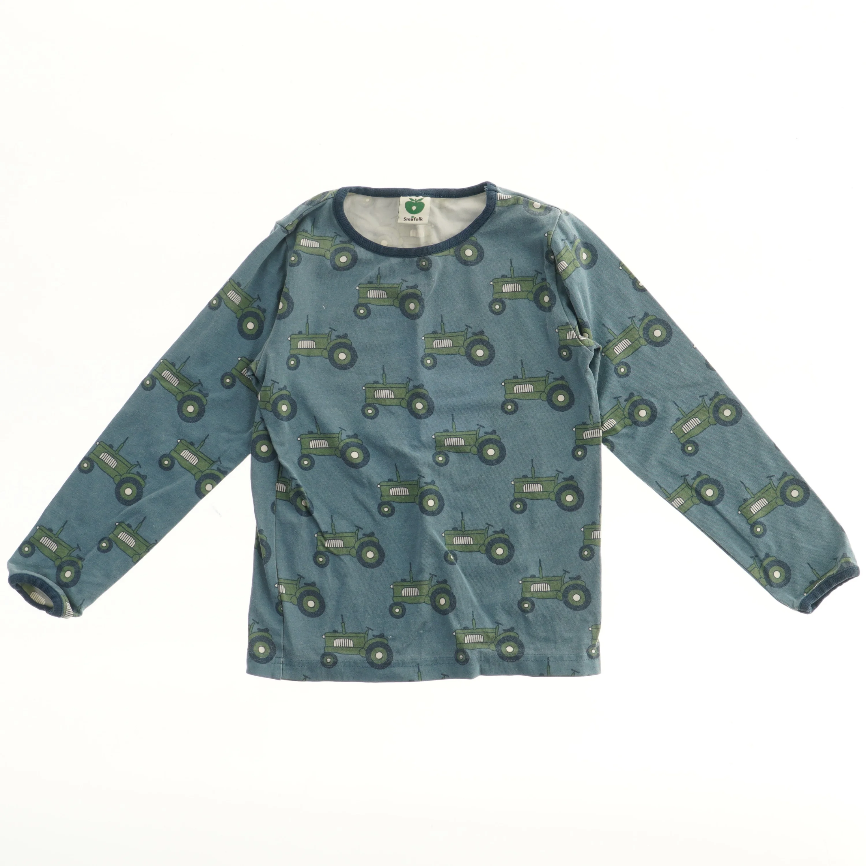 Langærmet bluse med traktorprint fra Småfolk (str. 104)