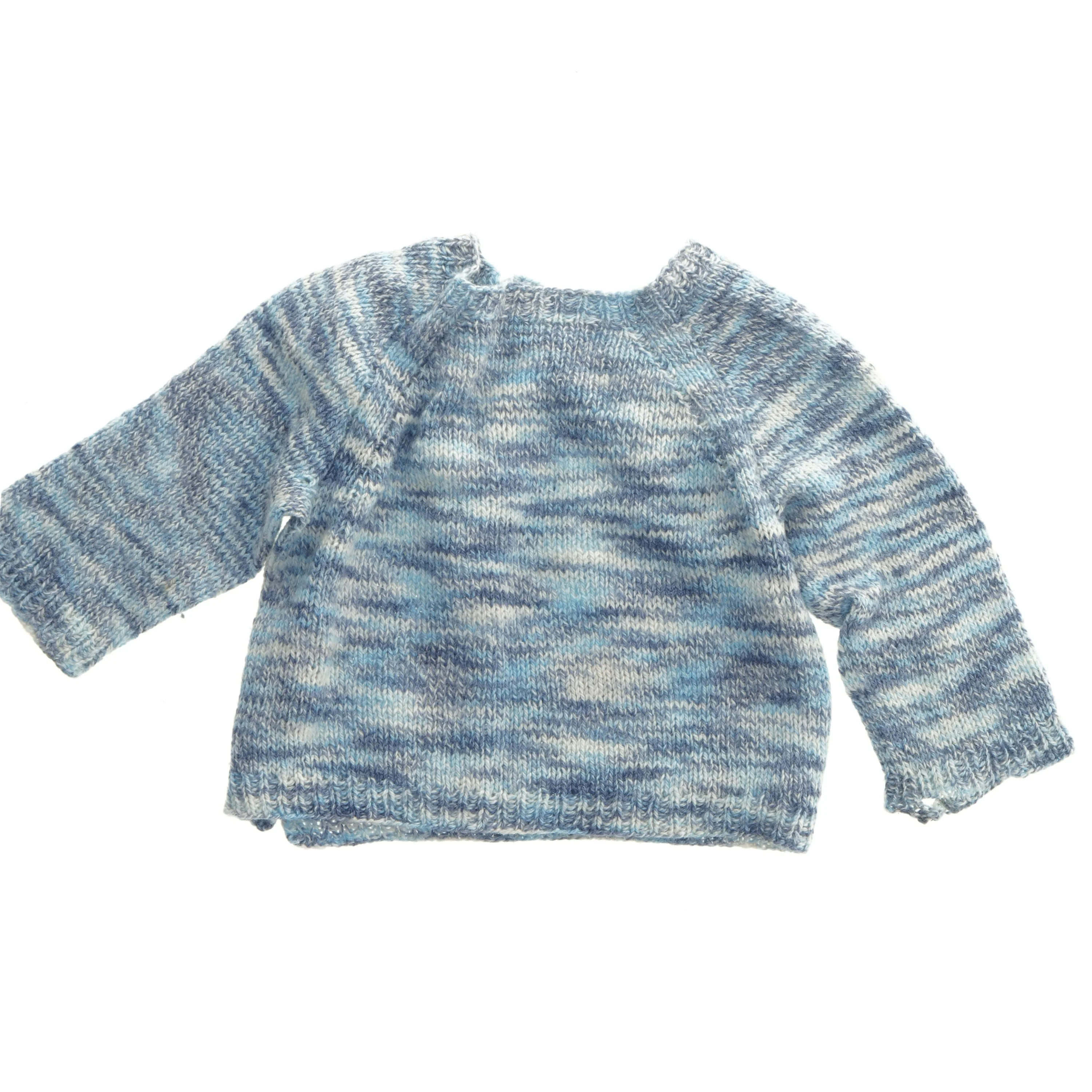 Håndstrikket Babybluse med knapper (str. bryst 26 cm, længde 25 cm)