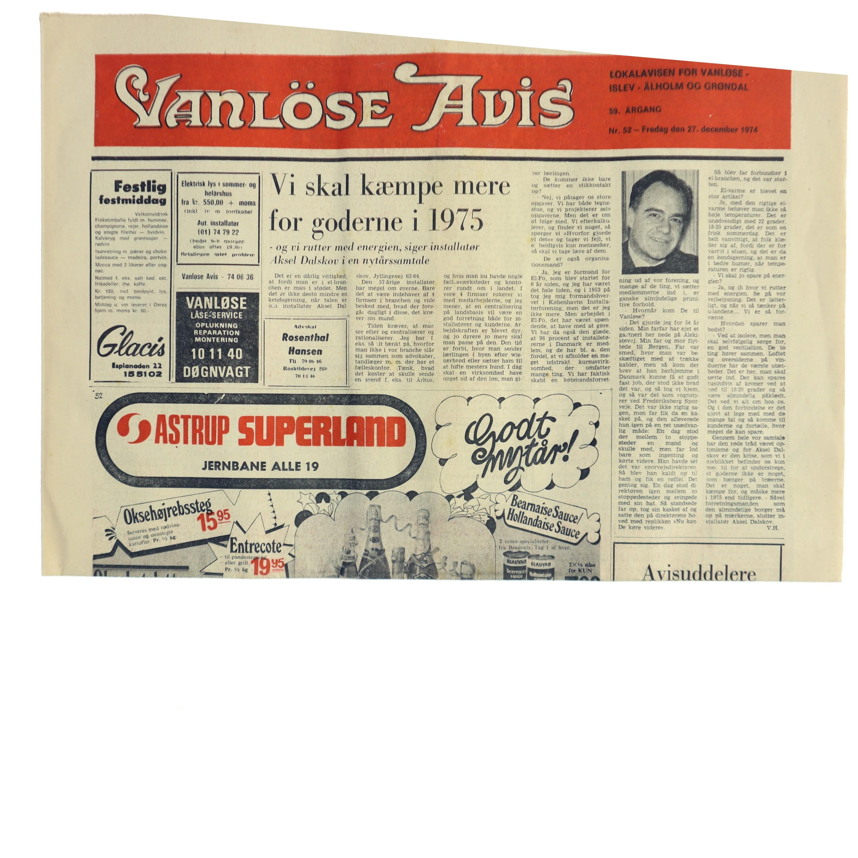 Vanløse Avis avis fra 1974