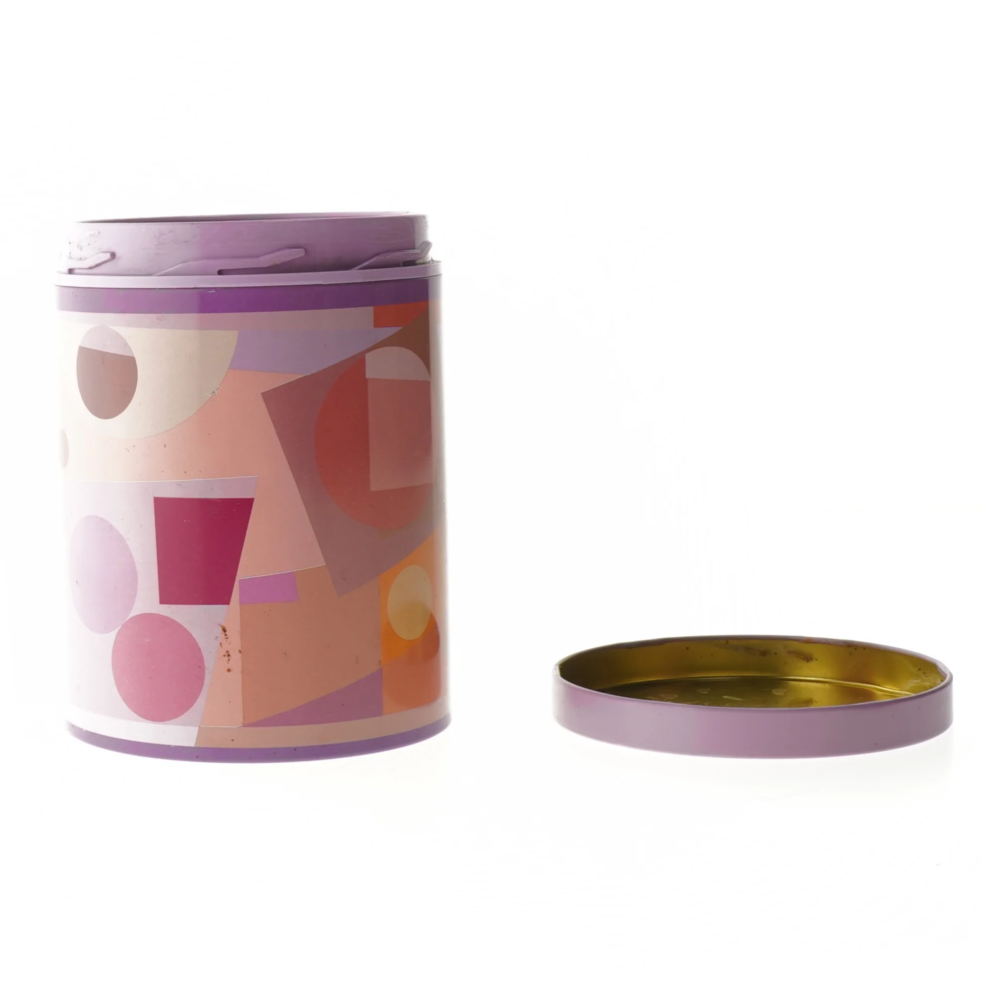 Opbevaringsdåse med farverigt design fra Irma (str. Ø 11,5 cm længde 15 cm)