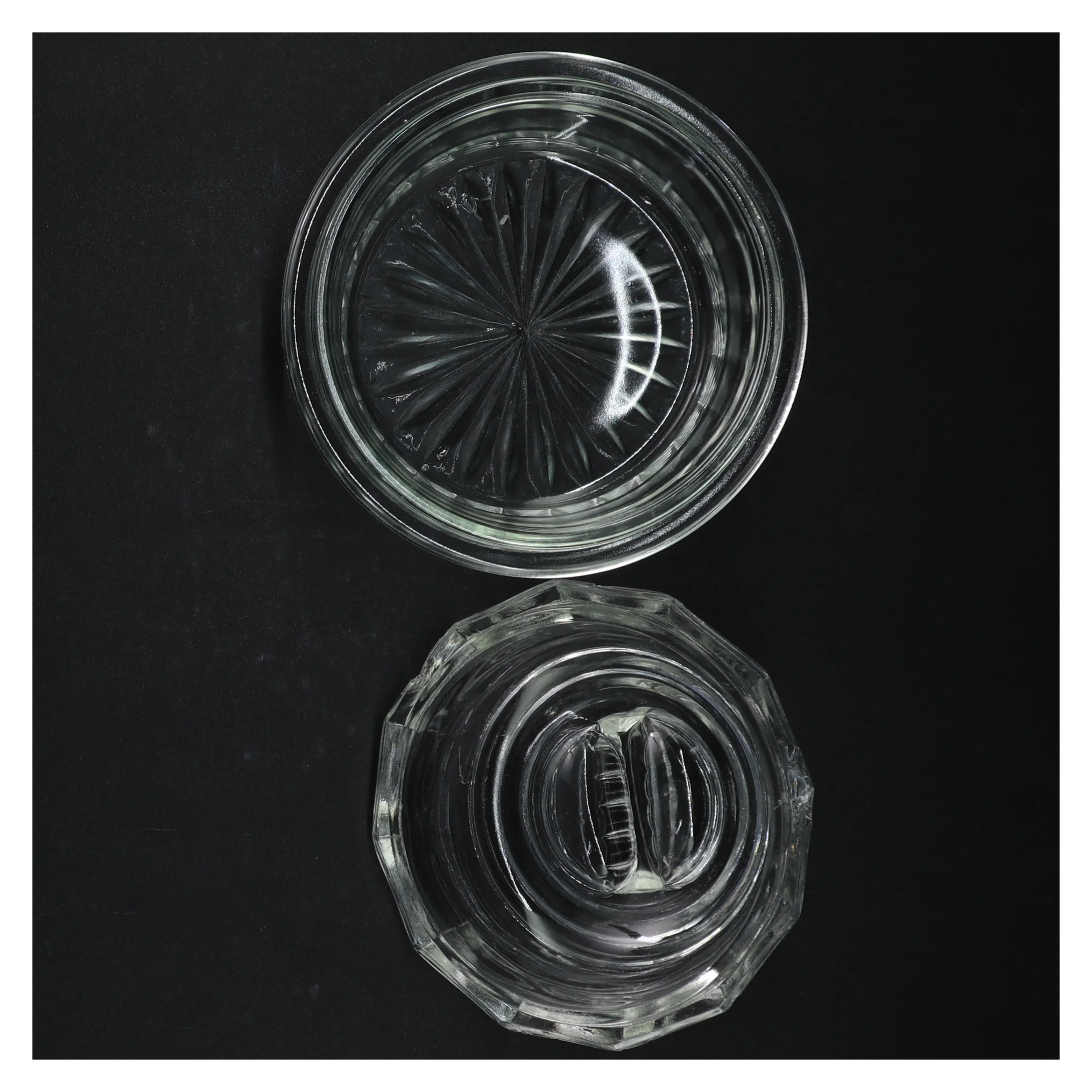 Glas serveringsskål med låg (str. 11 cm)