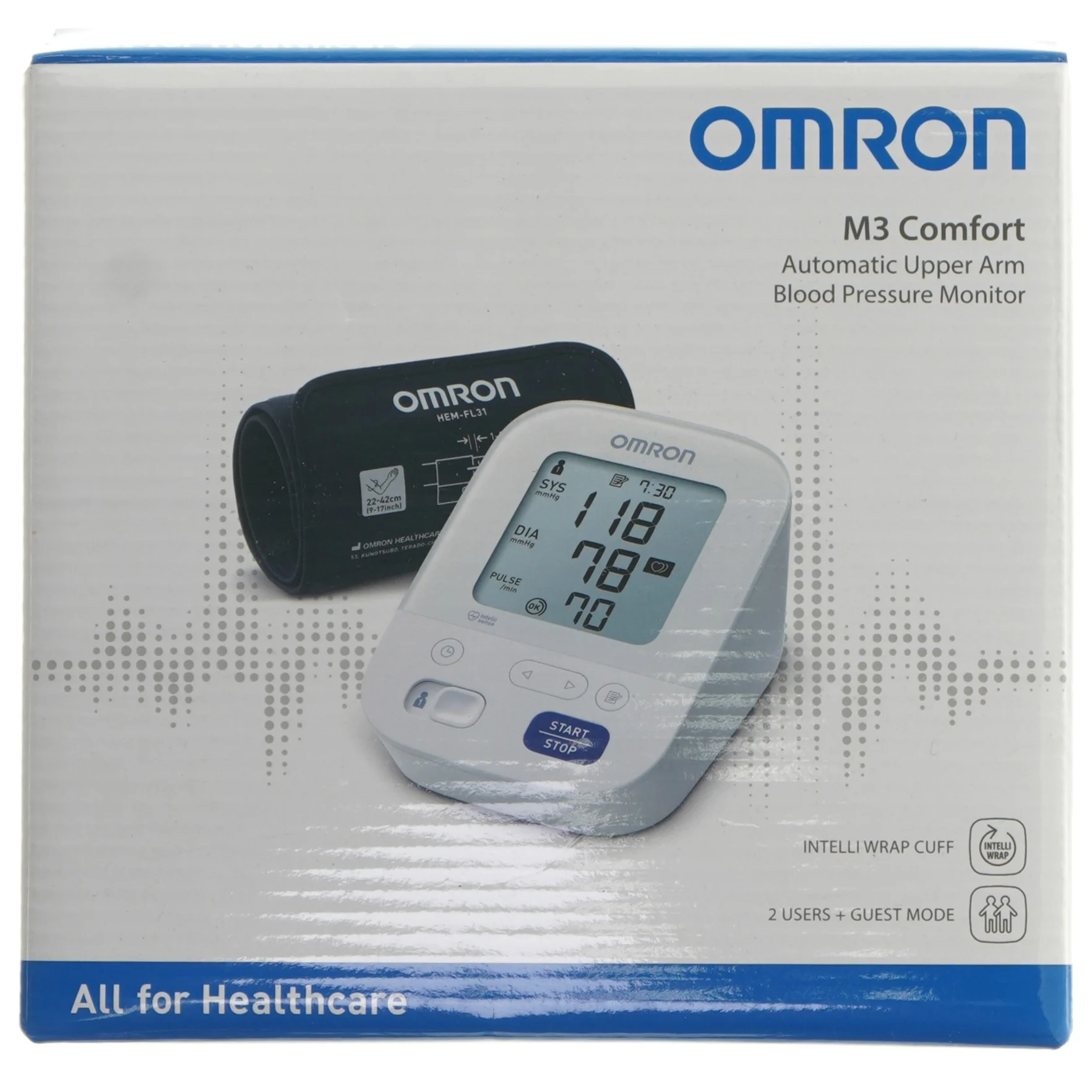 Omron blodtryksmåler fra Omron (str. 14,5x10,5 cm)