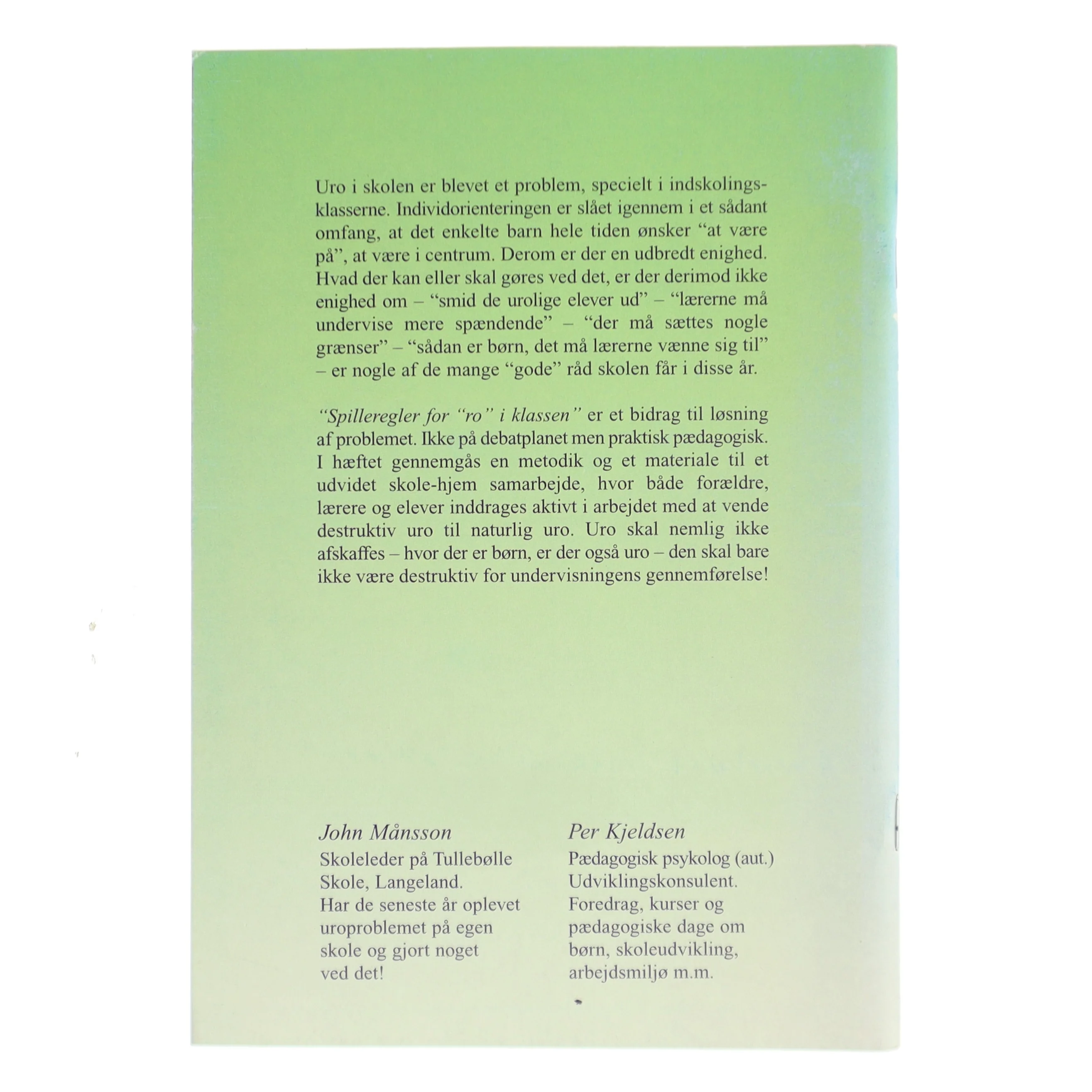 Spilleregler for "ro" i klassen af Per Kjeldsen (Bog)