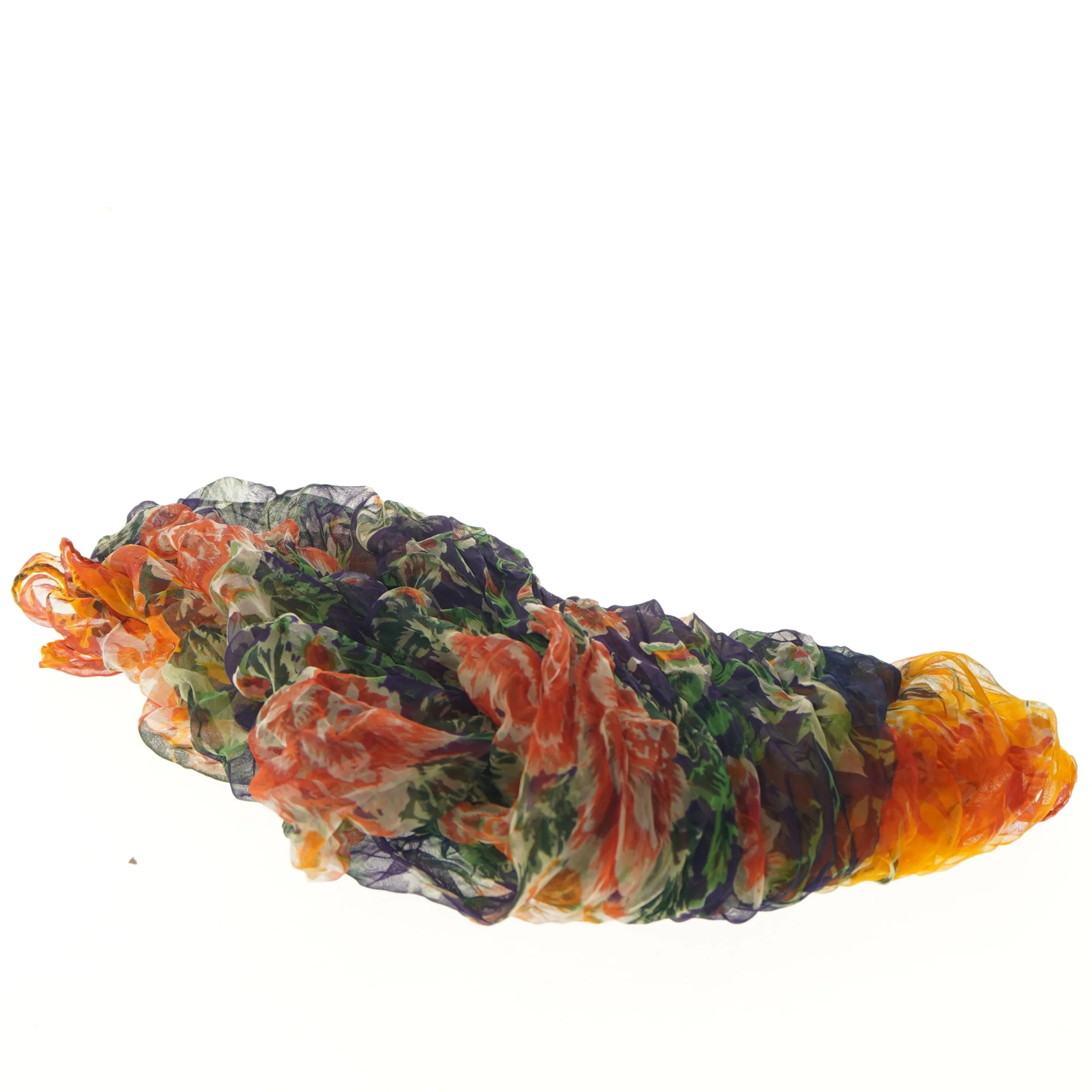 Farverigt tørklæde med blomsterprint (str. 172x140 cm)