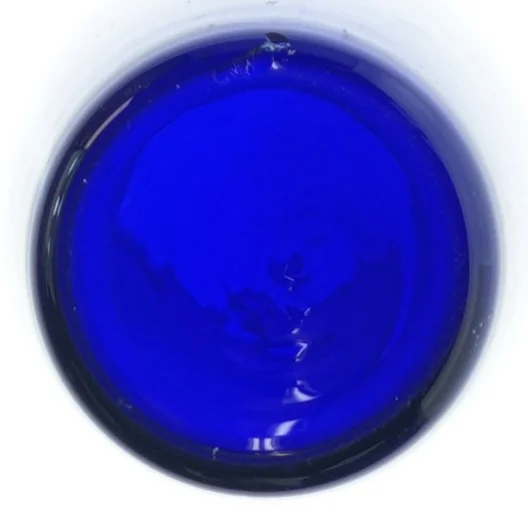 Blå glasvase (str. H. 24 cm)