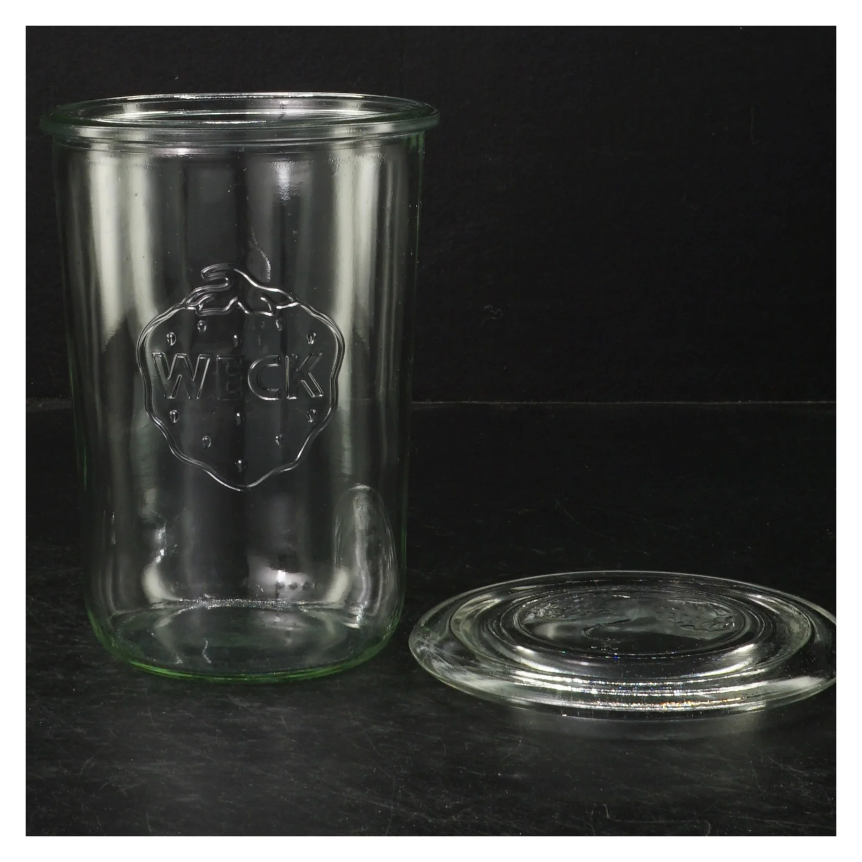 WECK glasbeholder med låg fra Weck (str. Ø. 11 cm. længde, 15 cm)