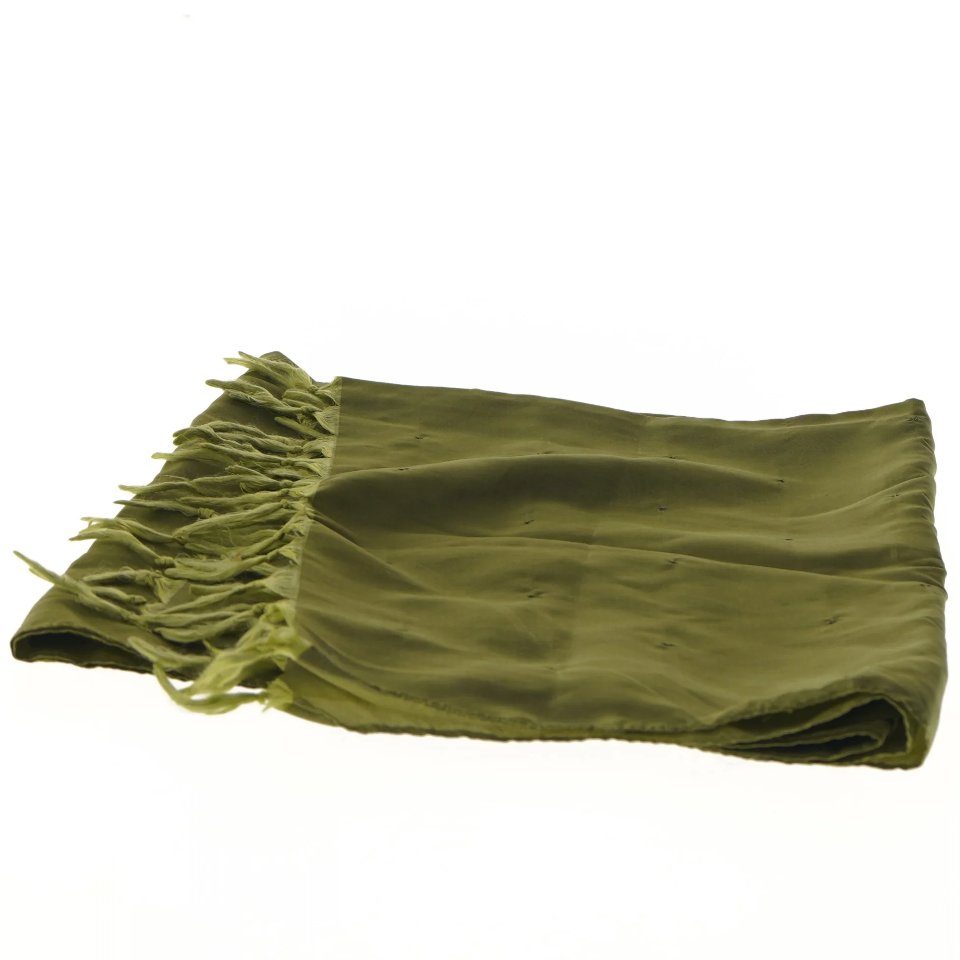 Tørklæde med frynser silke (str. 56x186 cm)