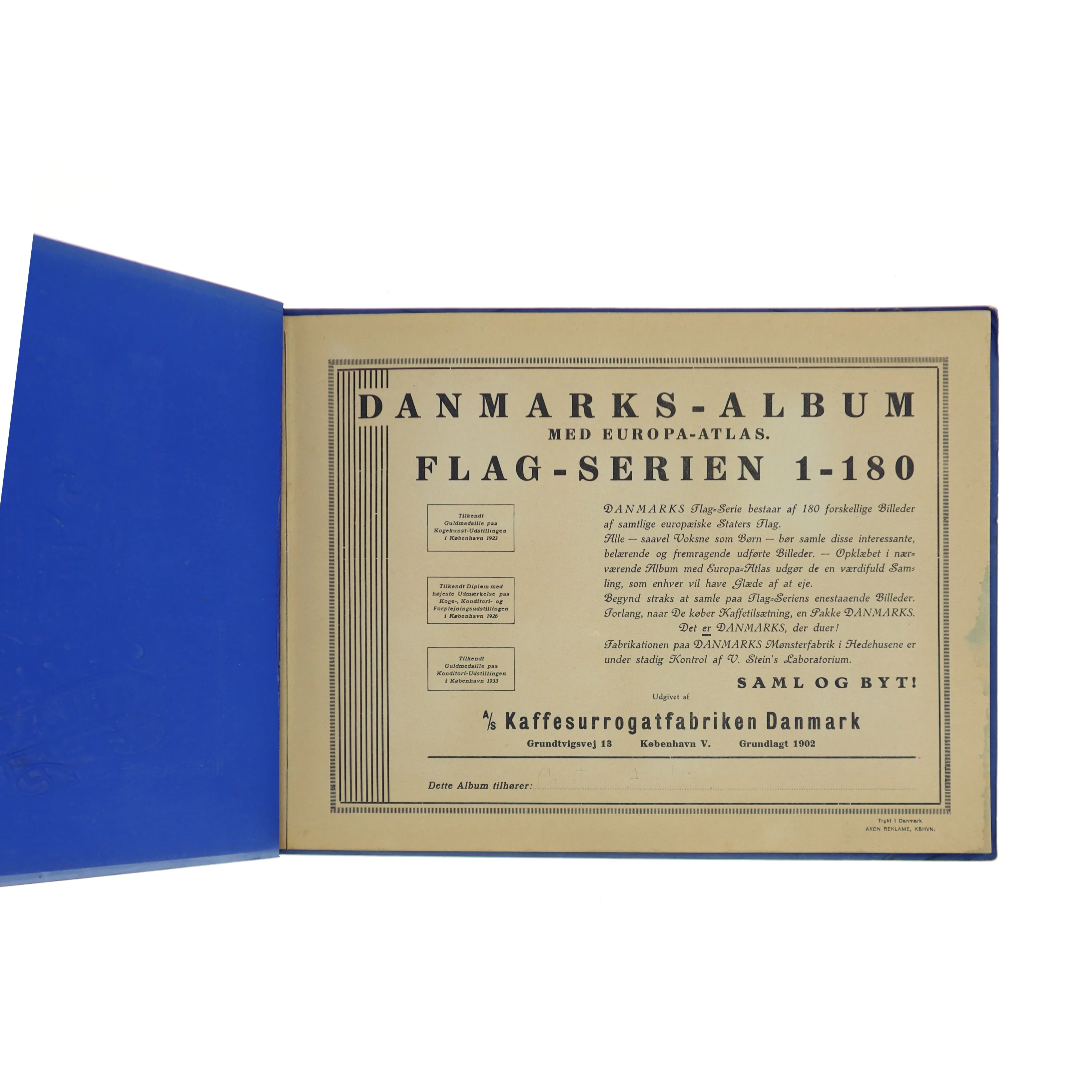 Danmarks-Album med Europa-Atlas: Flag-Serien 1-180 (Bog)