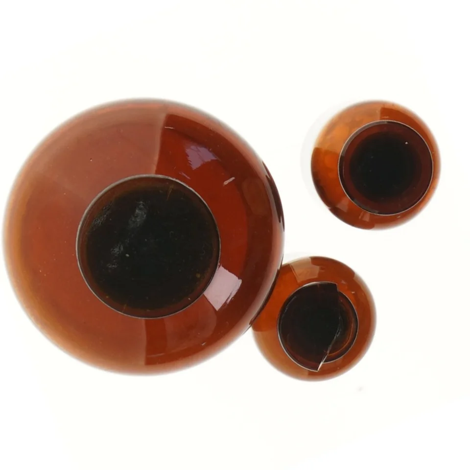 Brune glasflasker med prop (str. 11 og 21 x cm)