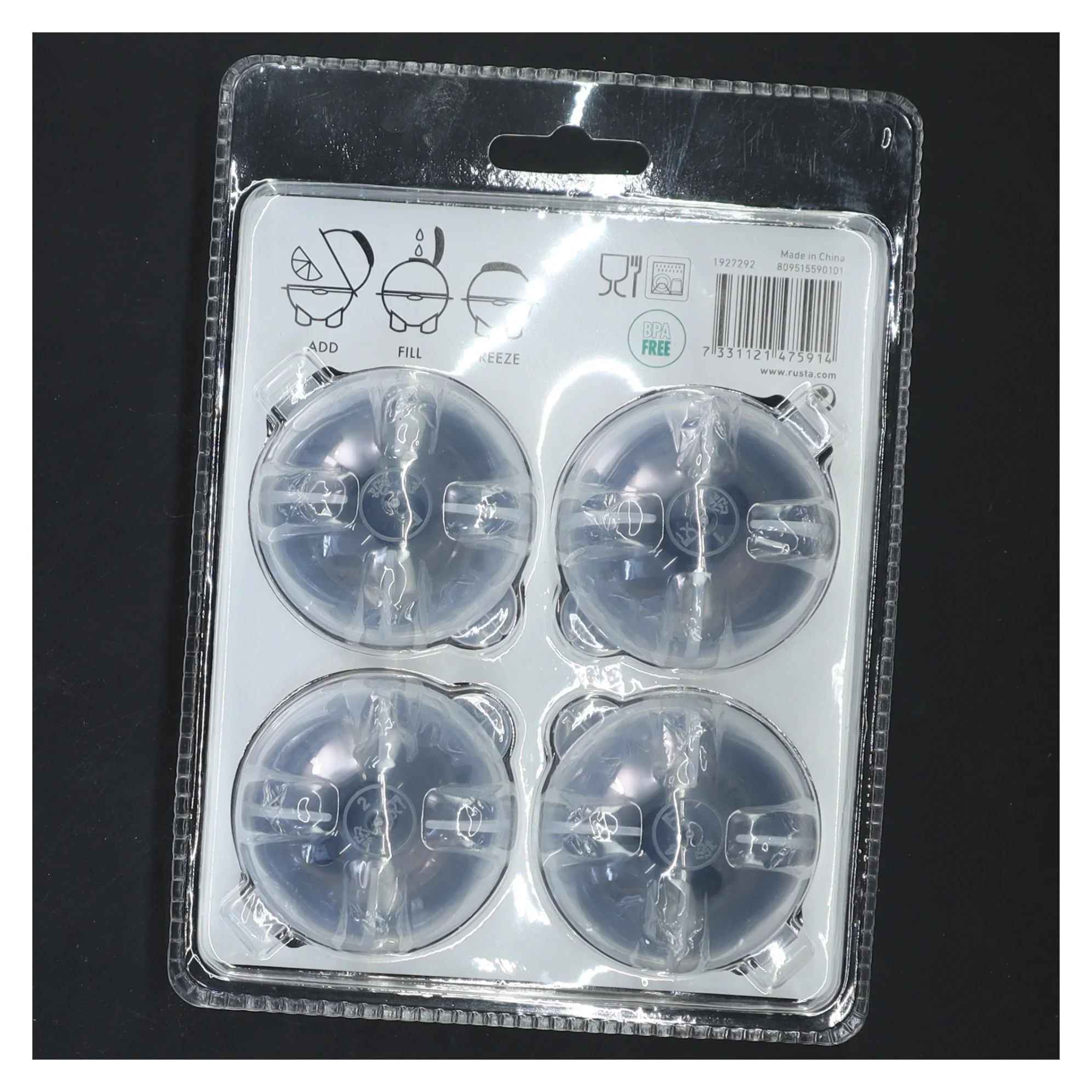 Iskugleforme, 4 stk fra Rusta