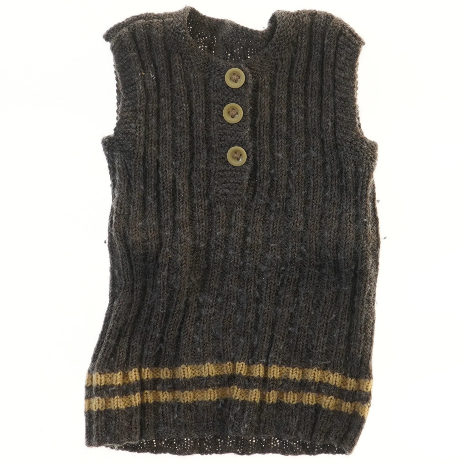 Strikket vest med knapper (str.  20x31 cm)