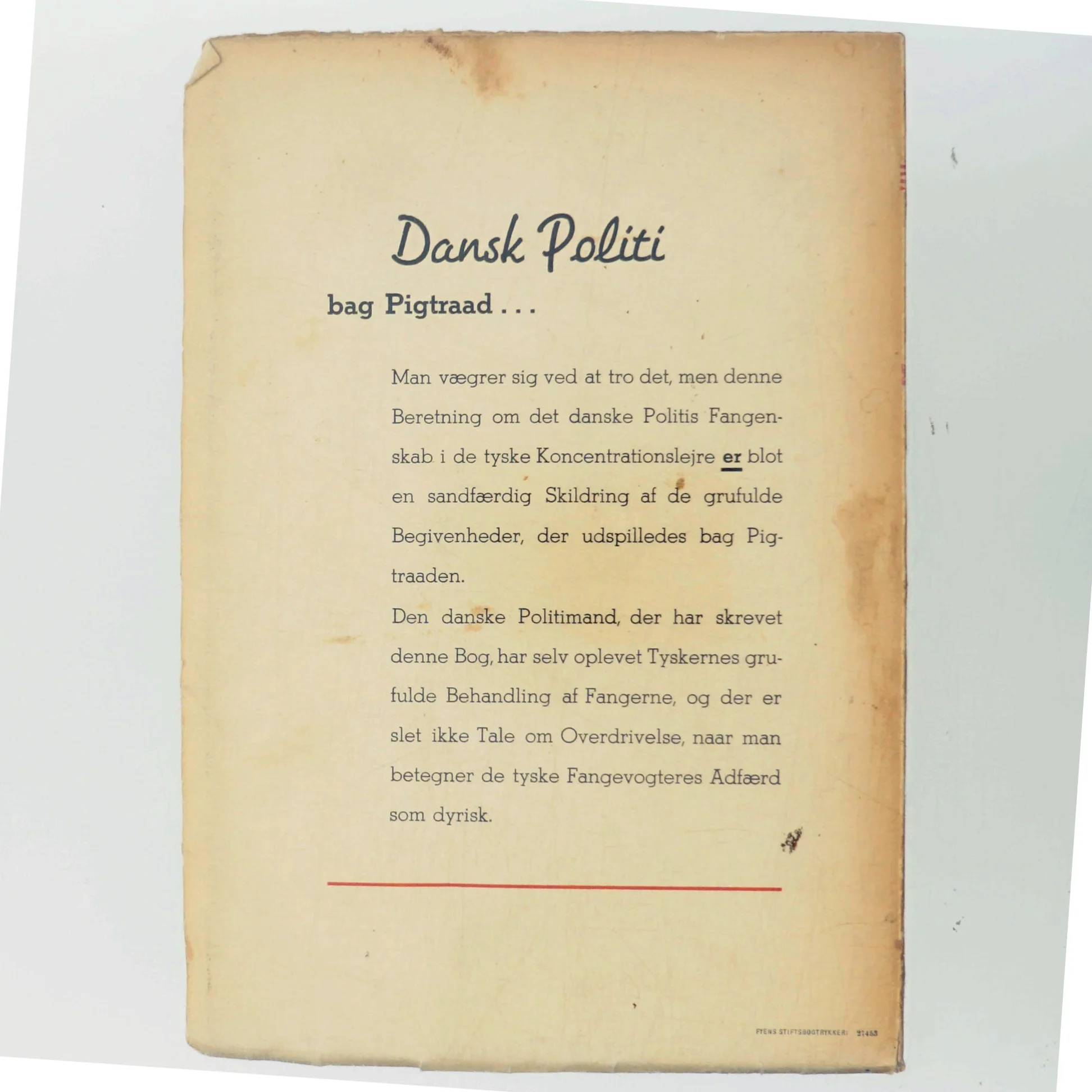 Dansk Politi bag Pigtraad af P. Bratbjerg (Bog)