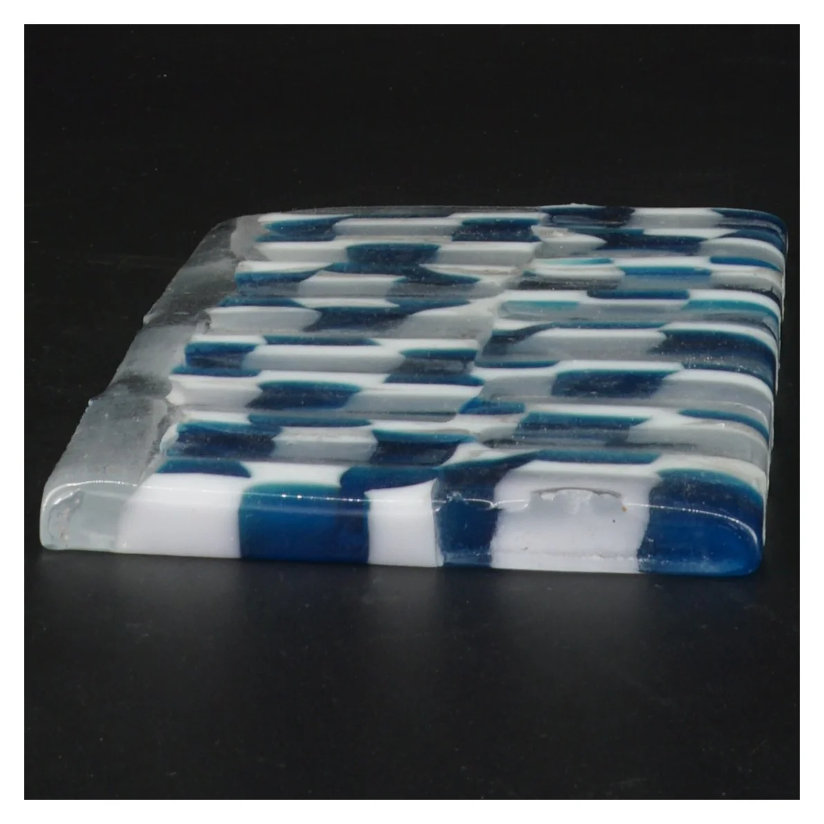 Glasplade med mønster (str. 19x12 cm)