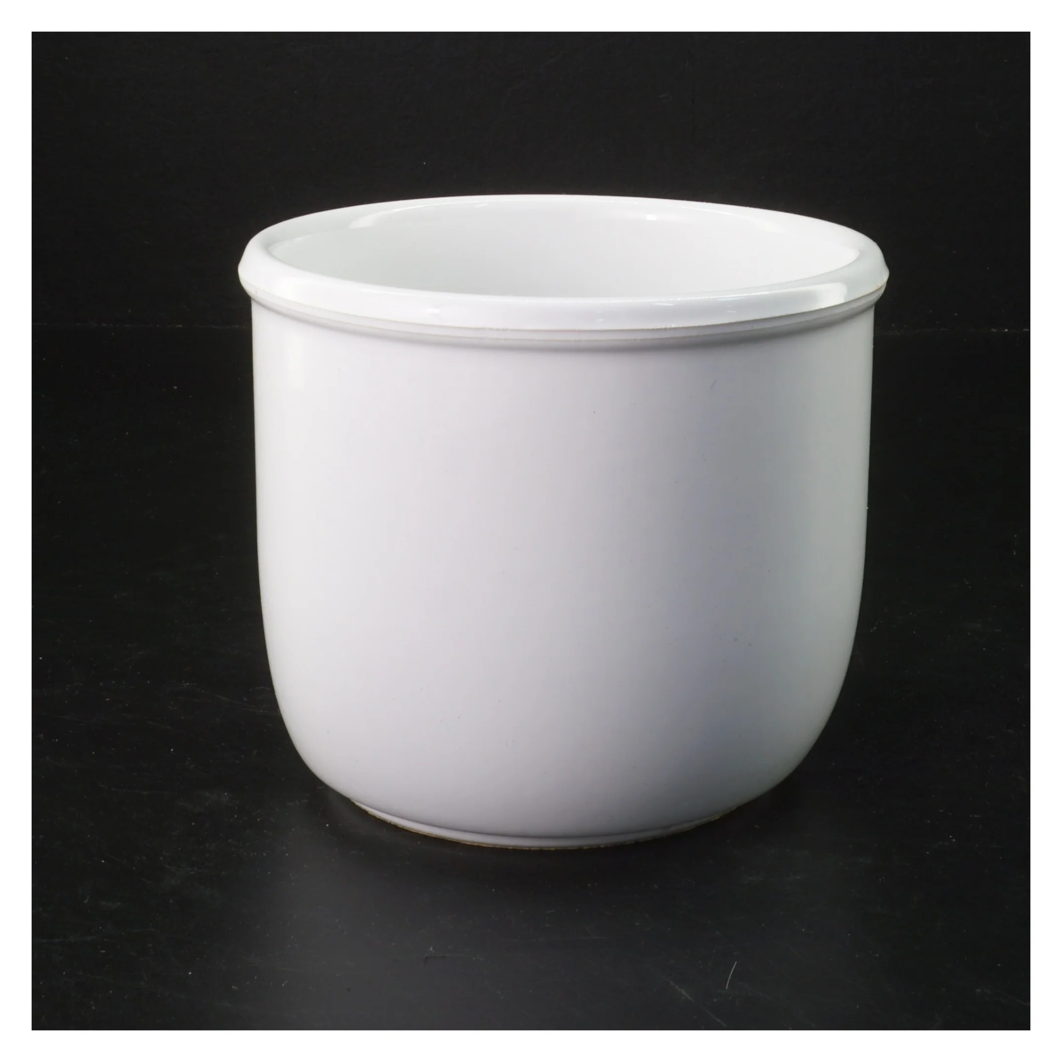 Hvid keramisk krukke fra Grønland (str. Ø 14xh11,5 cm)