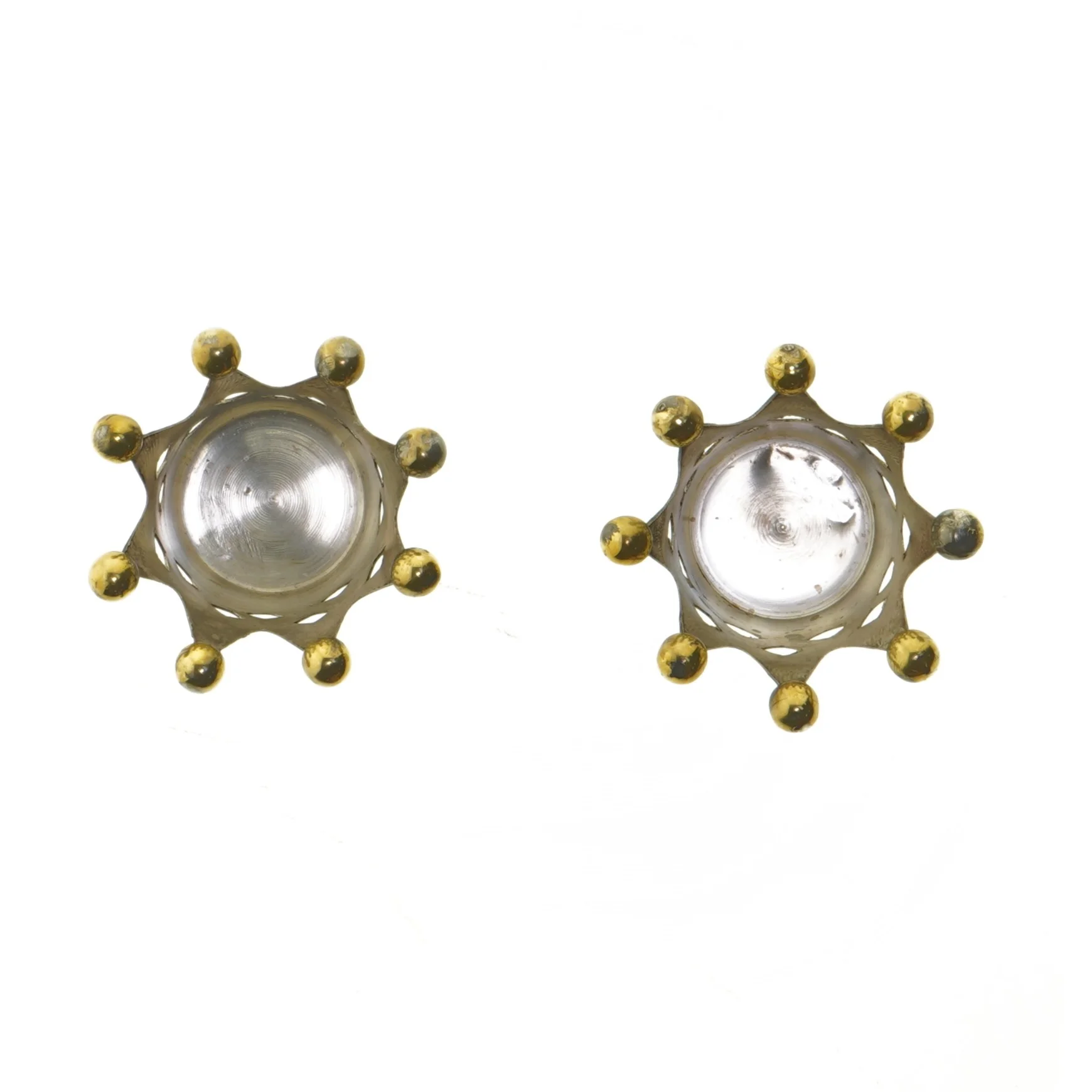 To lysestager i form af kroner fra Kgs Lyngby (str. 8x5 cm)