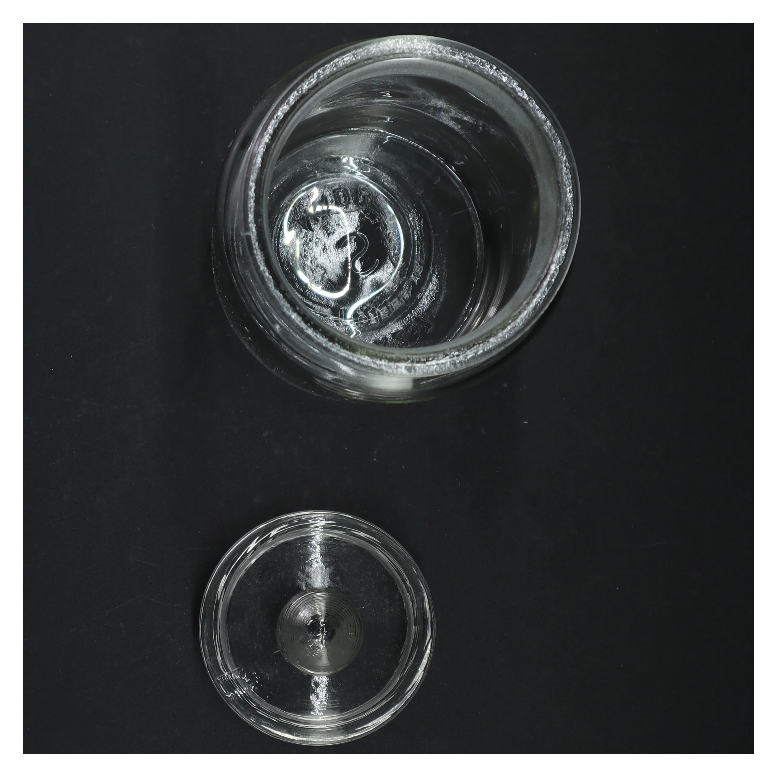 Retro bolsjeglas med låg