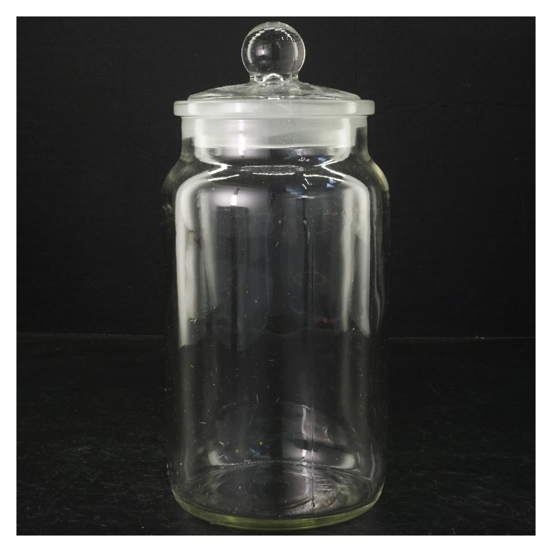 Retro bolsjeglas med låg