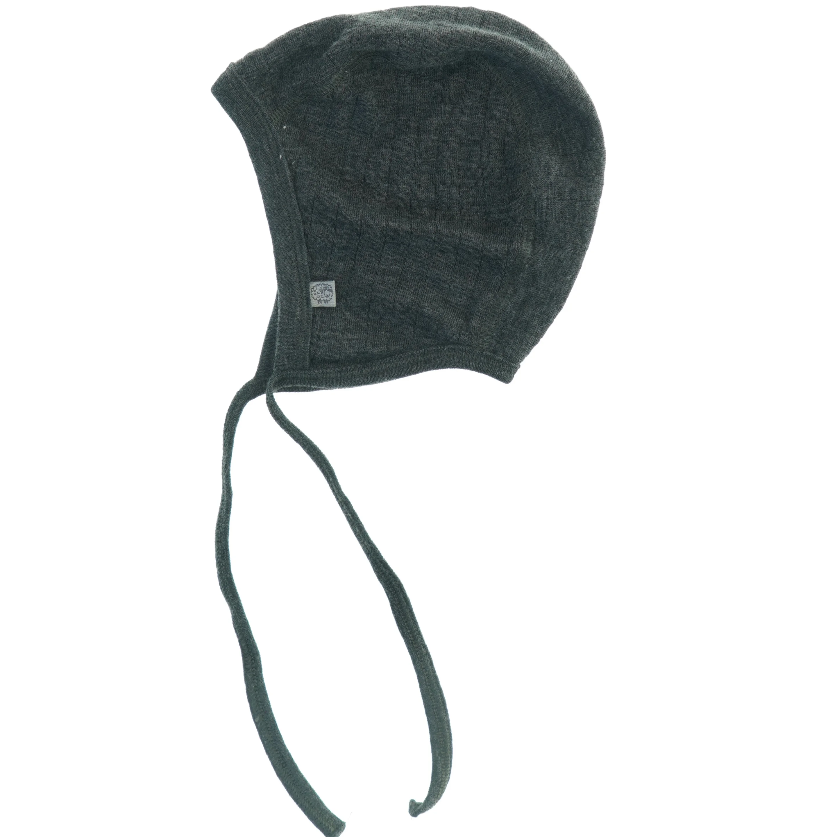 Uldhue med bindebånd. Grå
