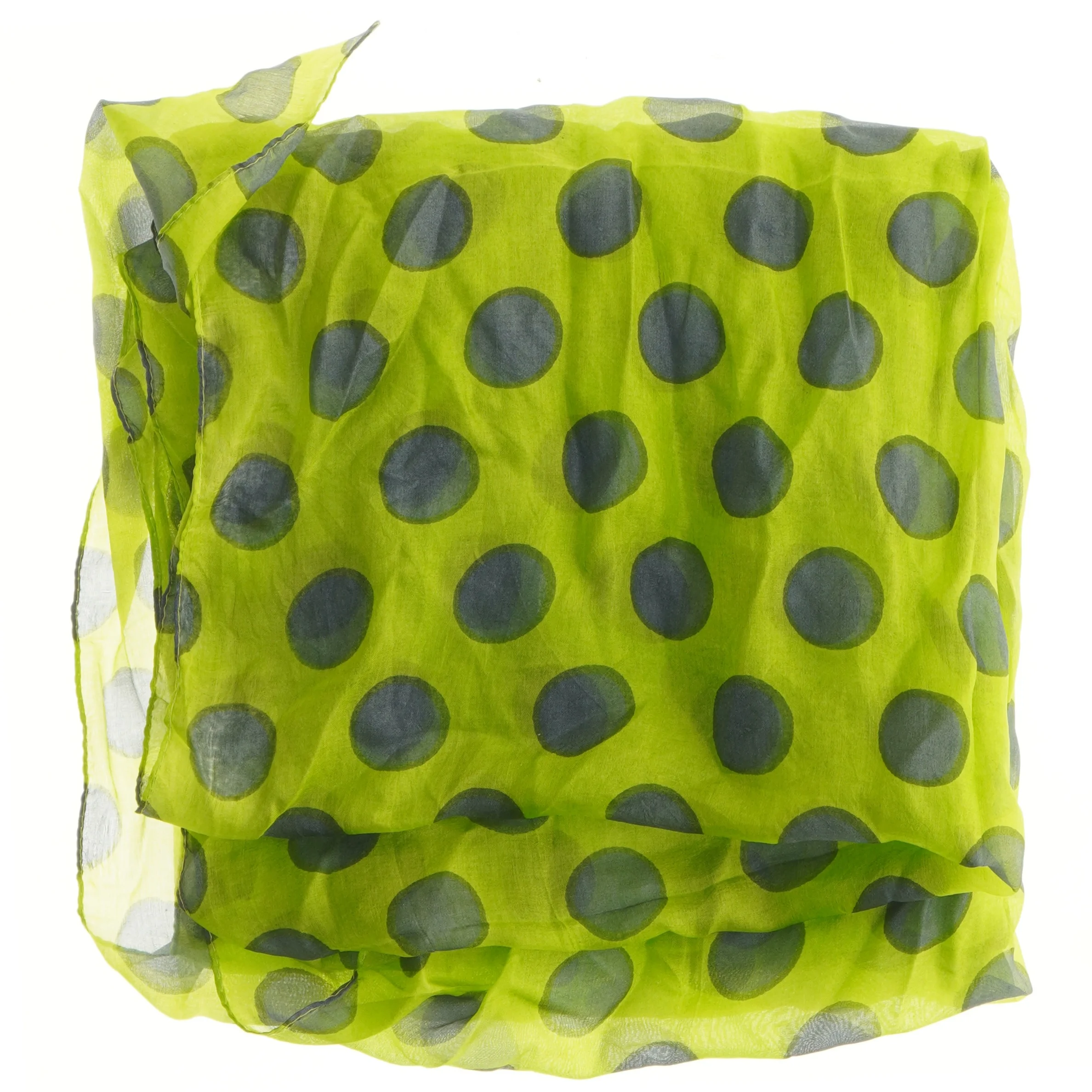 Grøn tørklæde med prikker (str. 170x50 cm)