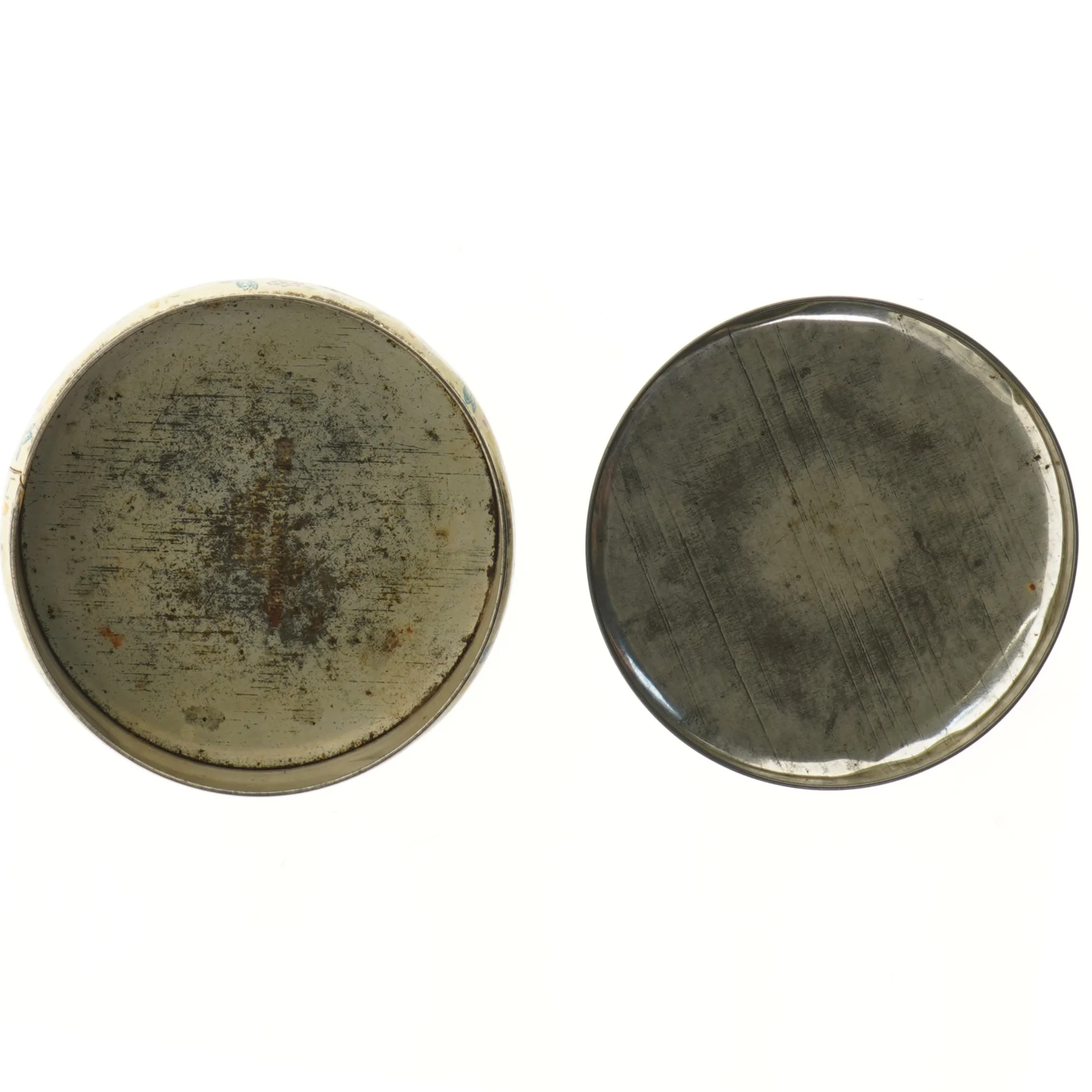 Vintage dekorativ blikdåse (str. Ø 17,5 cm)