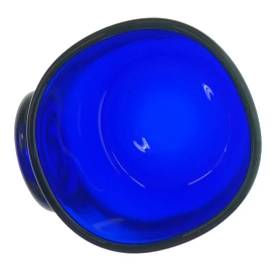 Blåt glas (str. H 5,5 cm, ø 6,5 cm)