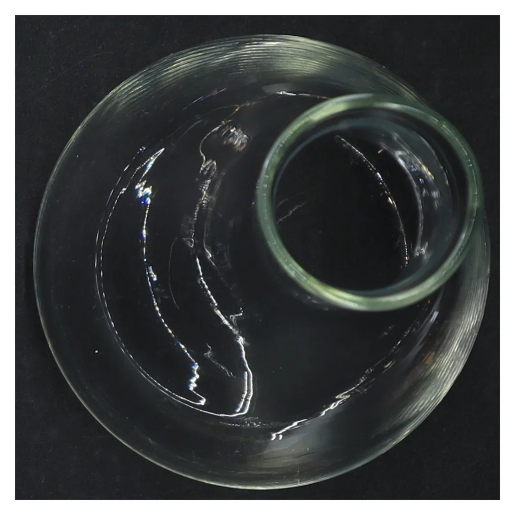 Gennemsigtig glasvase (str. H. 18 cm)